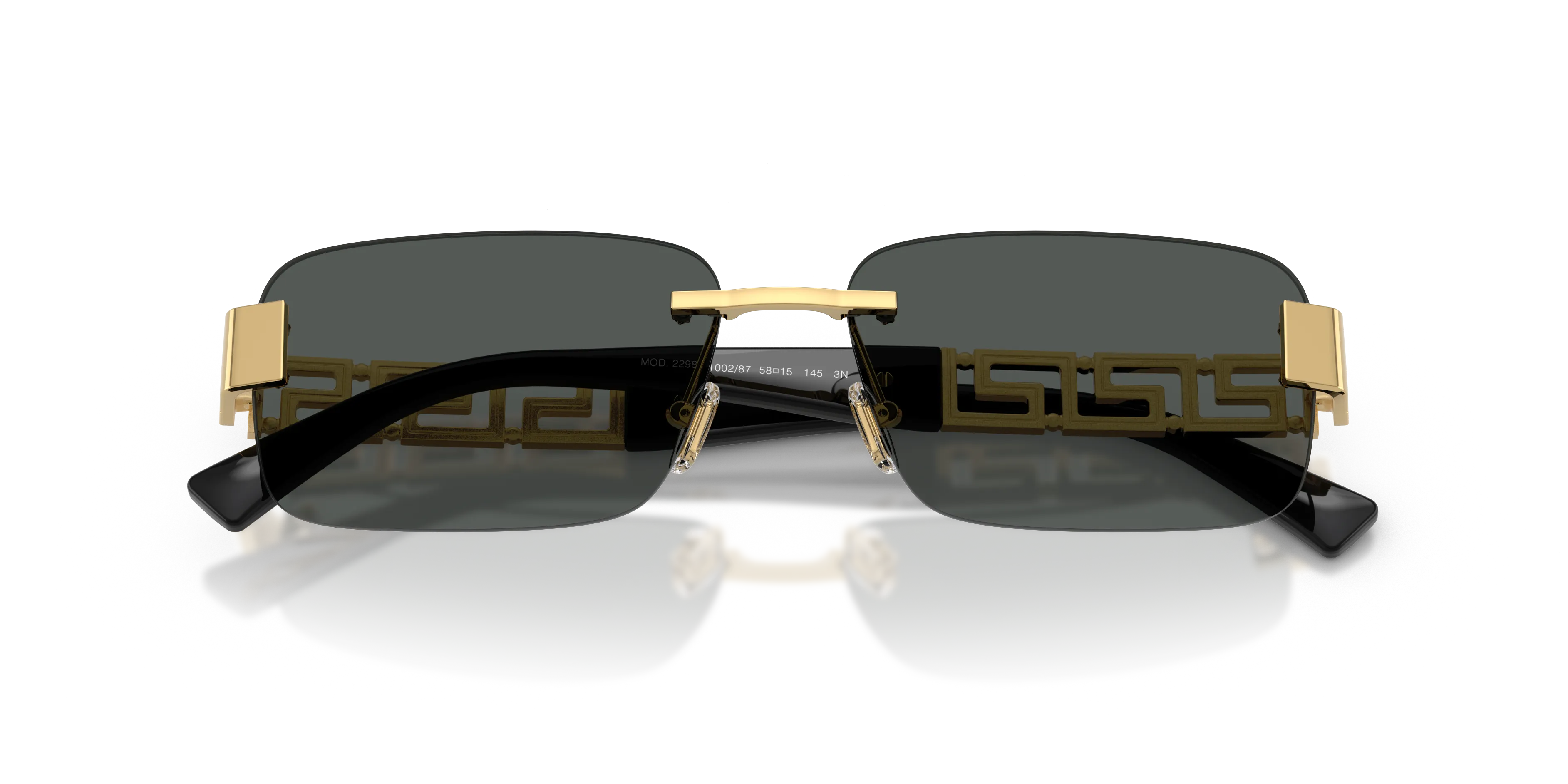 Versace VE2298 100287 Occhiali da sole Metallo Oro Grigio Squadrata Normale - immagine 2