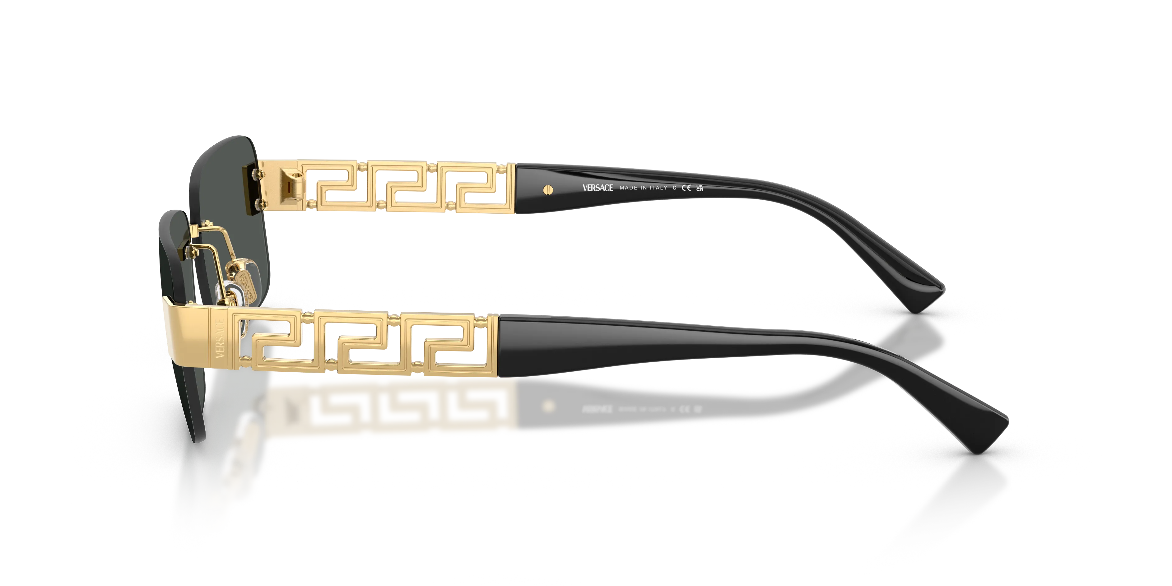 Versace VE2298 100287 Occhiali da sole Metallo Oro Grigio Squadrata Normale - immagine 4