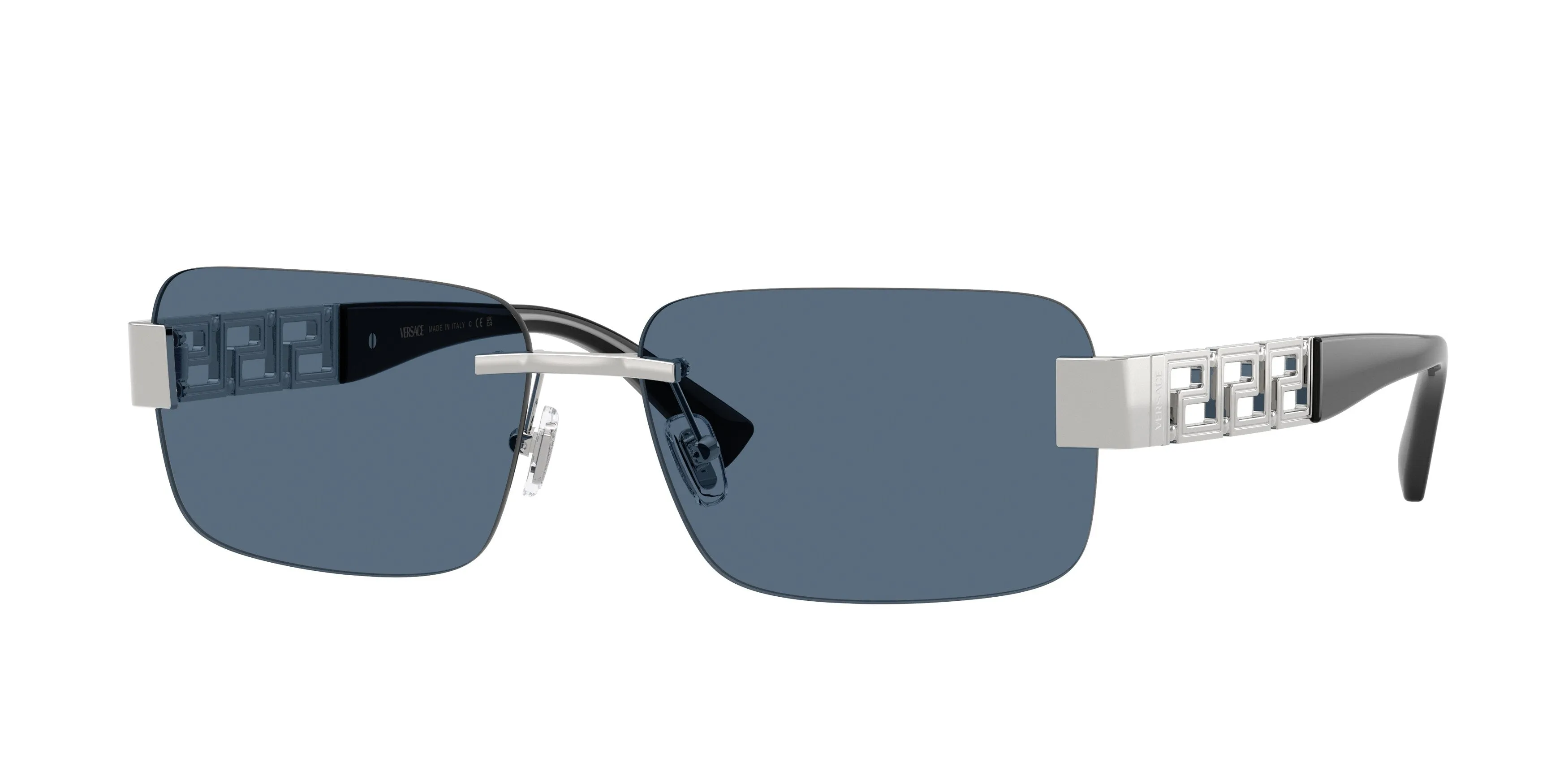 Versace VE2298 100180 Occhiali da sole Metallo Argento Blu Squadrata Normale - immagine 1