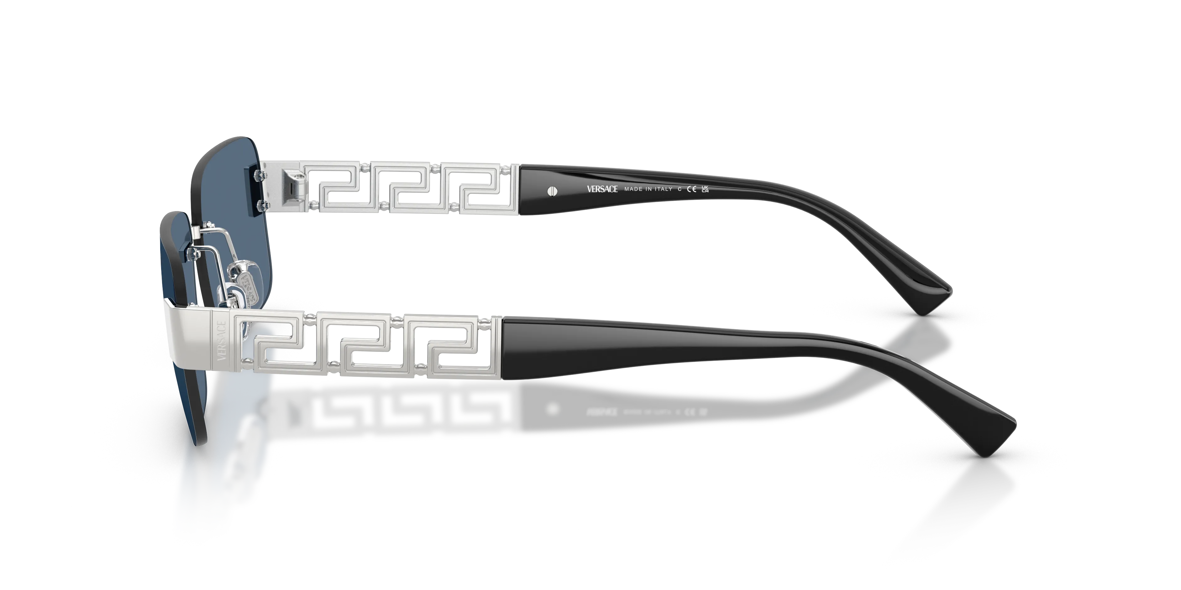 Versace VE2298 100180 Occhiali da sole Metallo Argento Blu Squadrata Normale - immagine 4