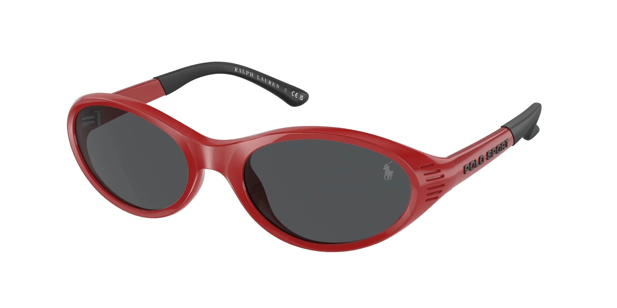 Polo Ralph Lauren PH4197U 609187 Occhiali da sole Iniettato Rosso Grigio Rotonda Normale - immagine 1