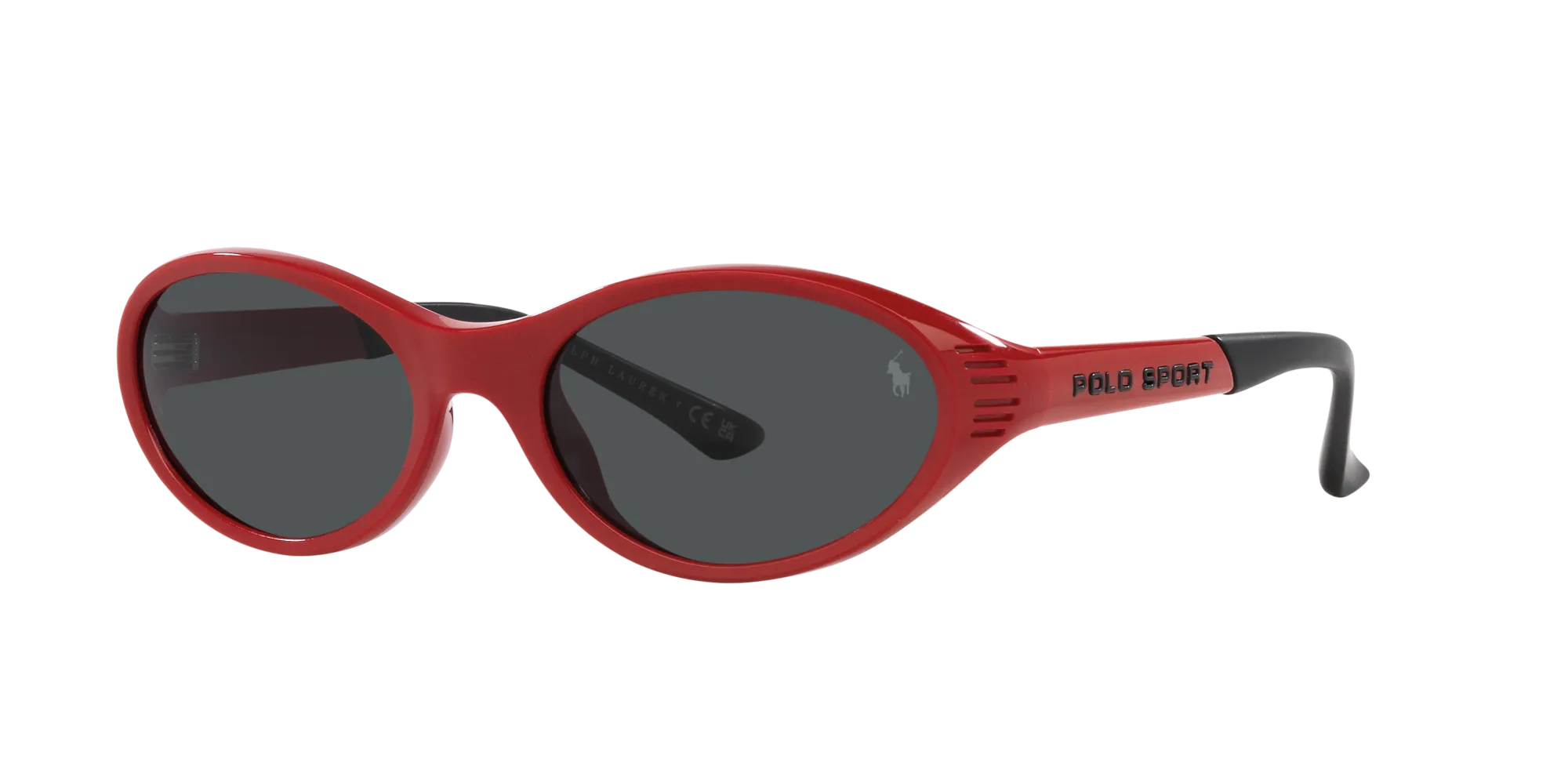 Polo Ralph Lauren PH4197U 609187 Occhiali da sole Iniettato Rosso Grigio Rotonda Normale - immagine 3