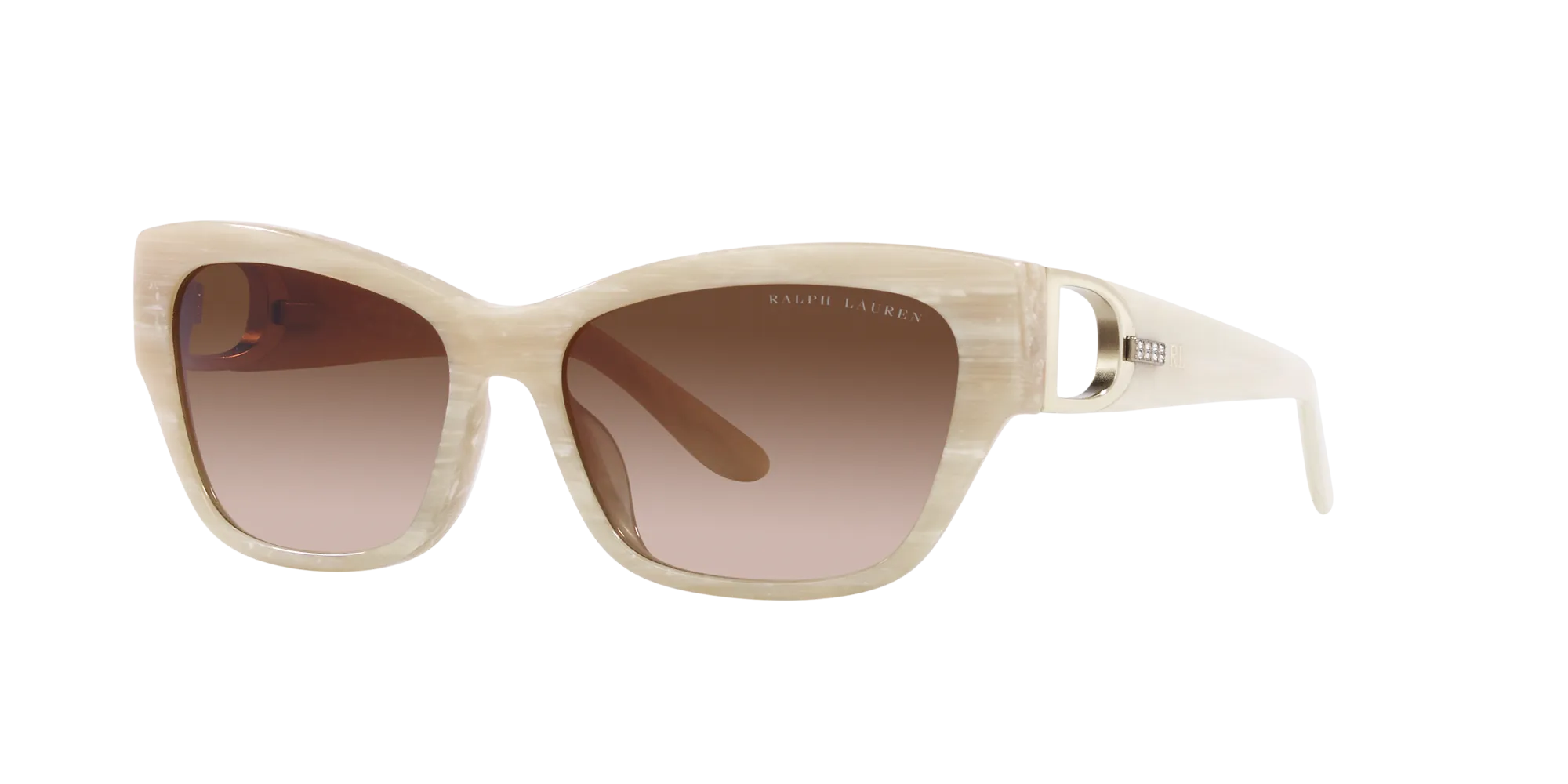Ralph Lauren RL8206U THE AUDREY 608413 Occhiali da sole Acetato Beige Marrone Farfalla Normale Sfumato - immagine 3