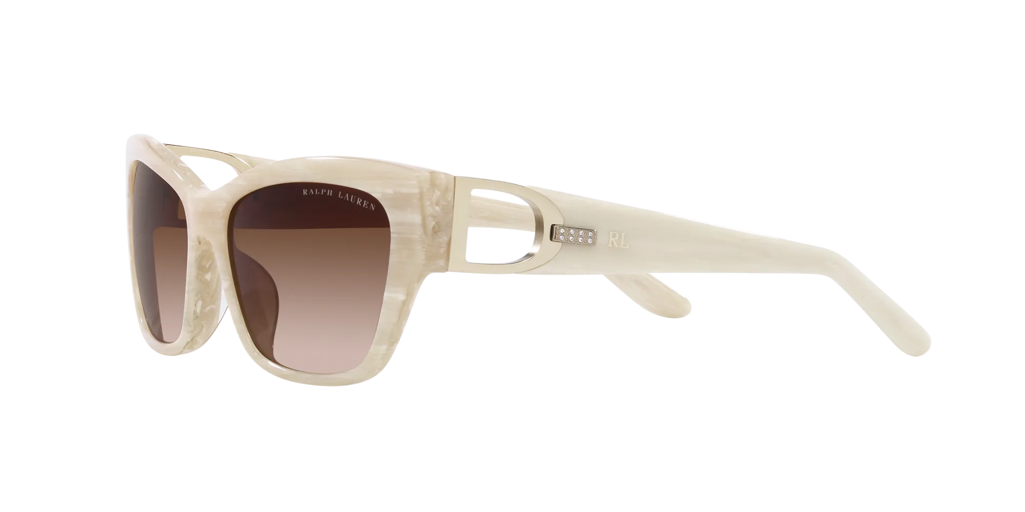 Ralph Lauren RL8206U THE AUDREY 608413 Occhiali da sole Acetato Beige Marrone Farfalla Normale Sfumato - immagine 4