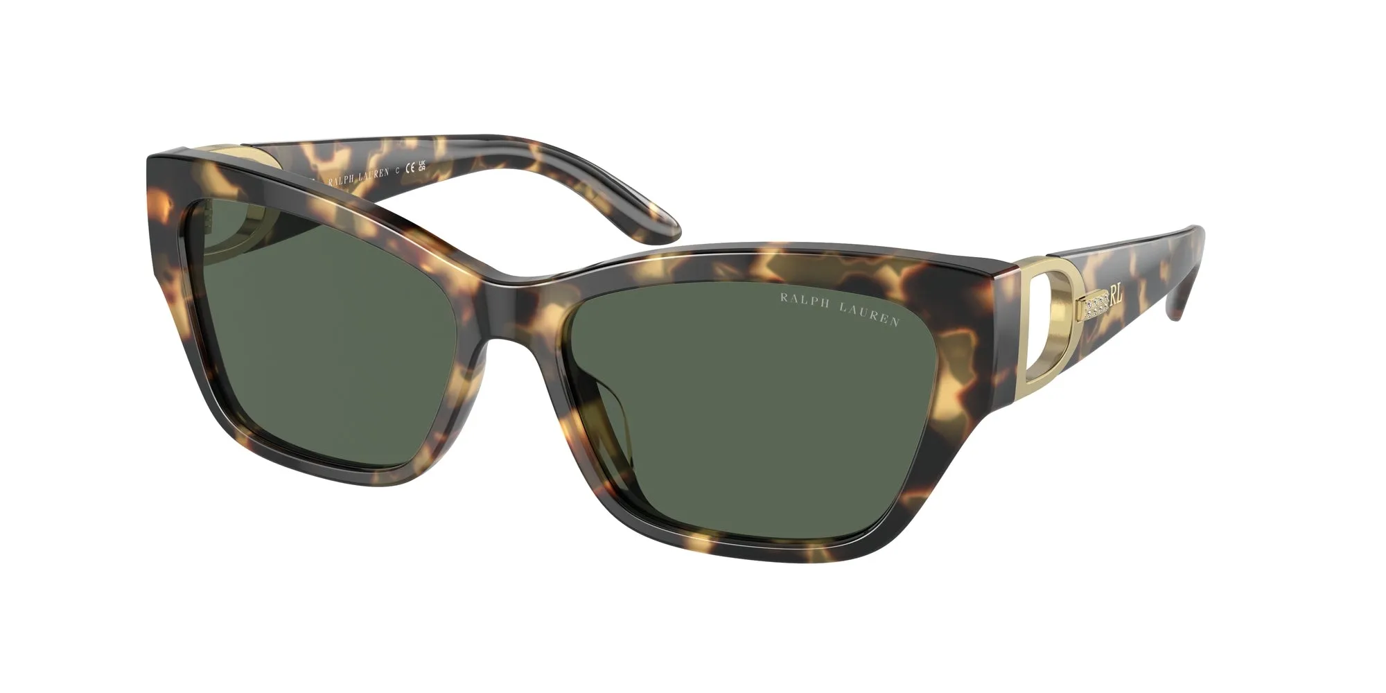 Ralph Lauren RL8206U THE AUDREY 500471 Occhiali da sole Acetato Tartaruga Verde Farfalla Normale - immagine 1
