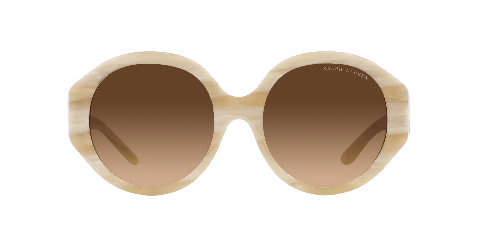 Ralph Lauren RL8188Q 608474 Occhiali da sole Acetato Beige Marrone Rotonda Normale Sfumato - immagine 2