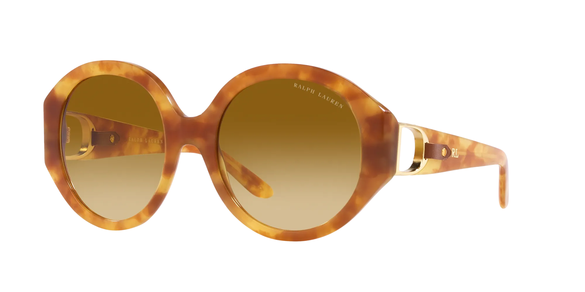 Ralph Lauren RL8188Q 60832L Occhiali da sole Acetato Tartaruga Giallo Rotonda Normale Sfumato - immagine 3