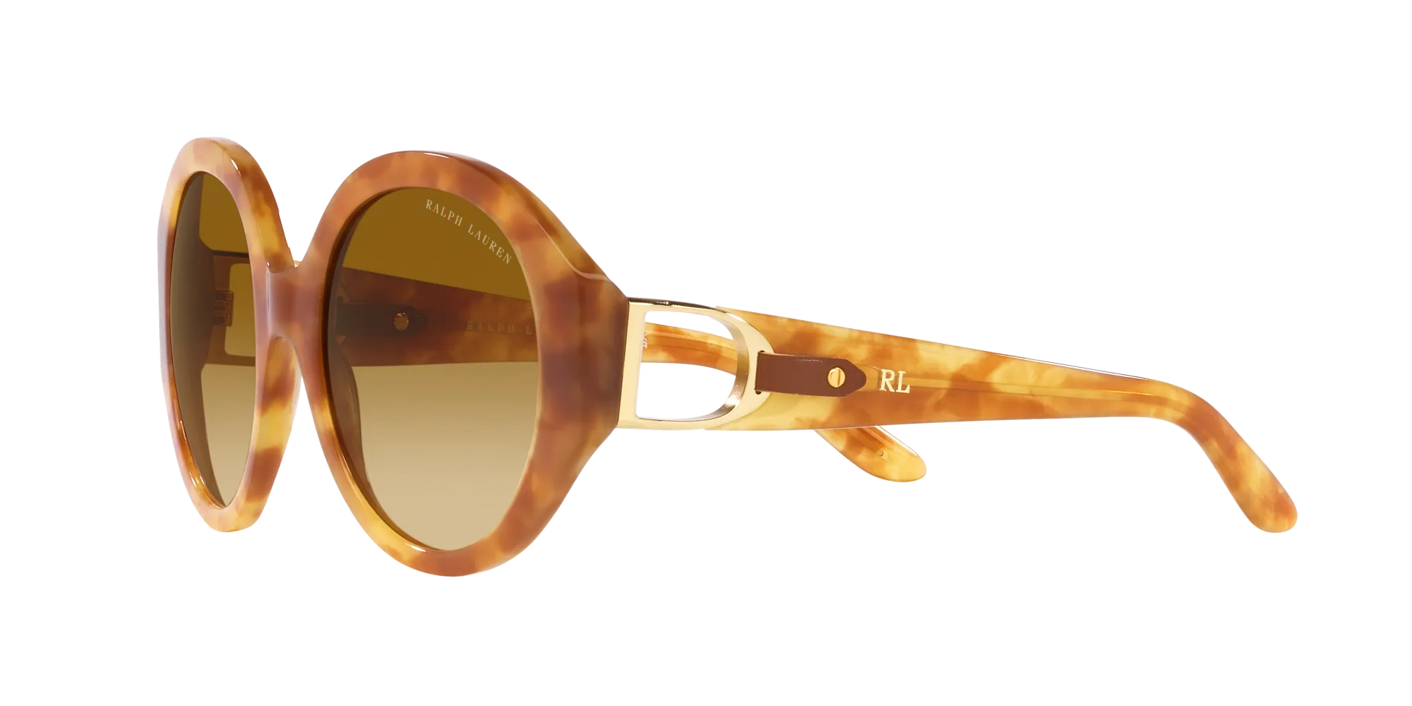 Ralph Lauren RL8188Q 60832L Occhiali da sole Acetato Tartaruga Giallo Rotonda Normale Sfumato - immagine 4