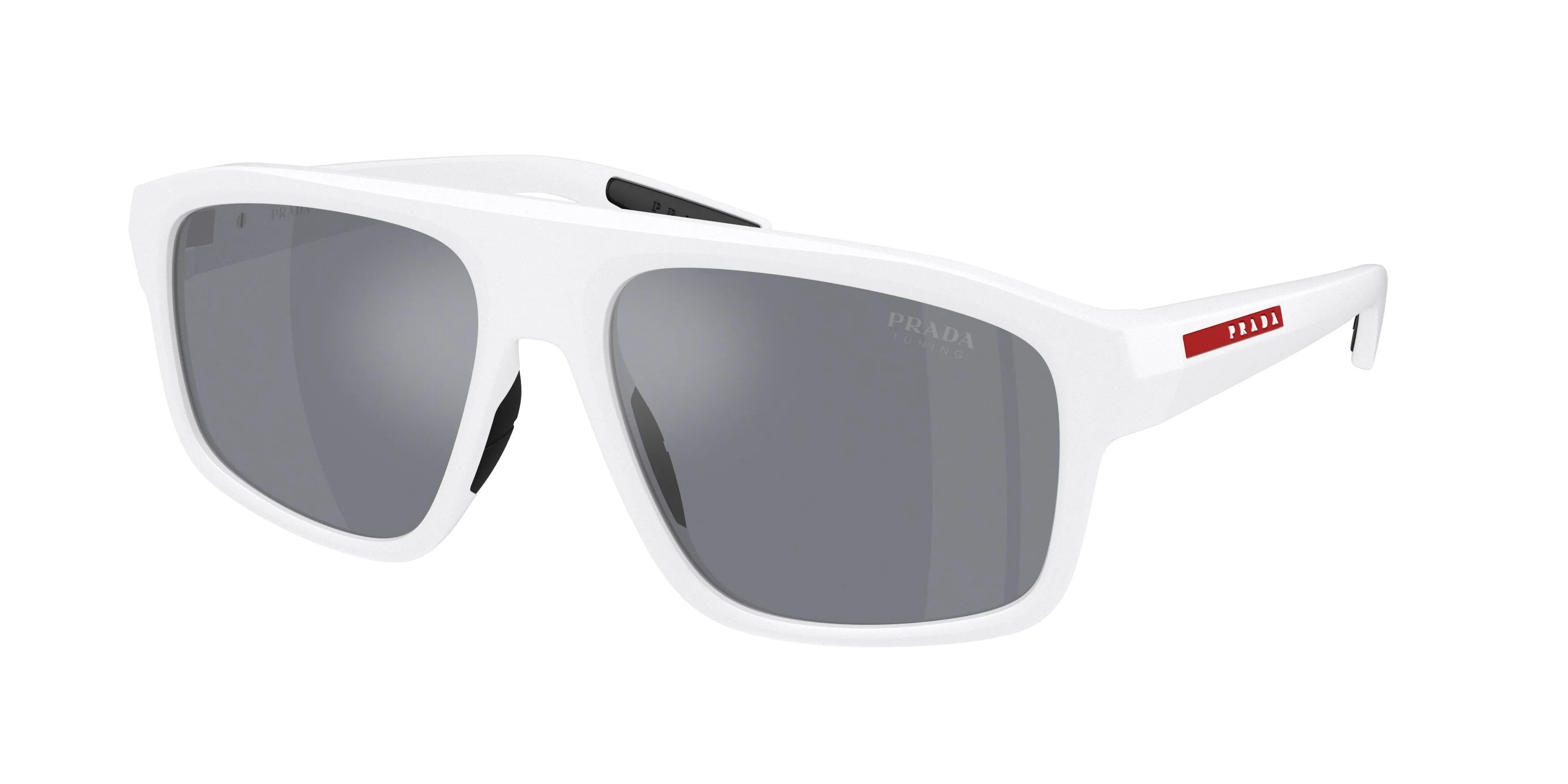 Prada Linea Rossa PS B02S AAI40A Occhiali da sole Iniettato Bianco Azzurro Geometrica Specchiate - immagine 1