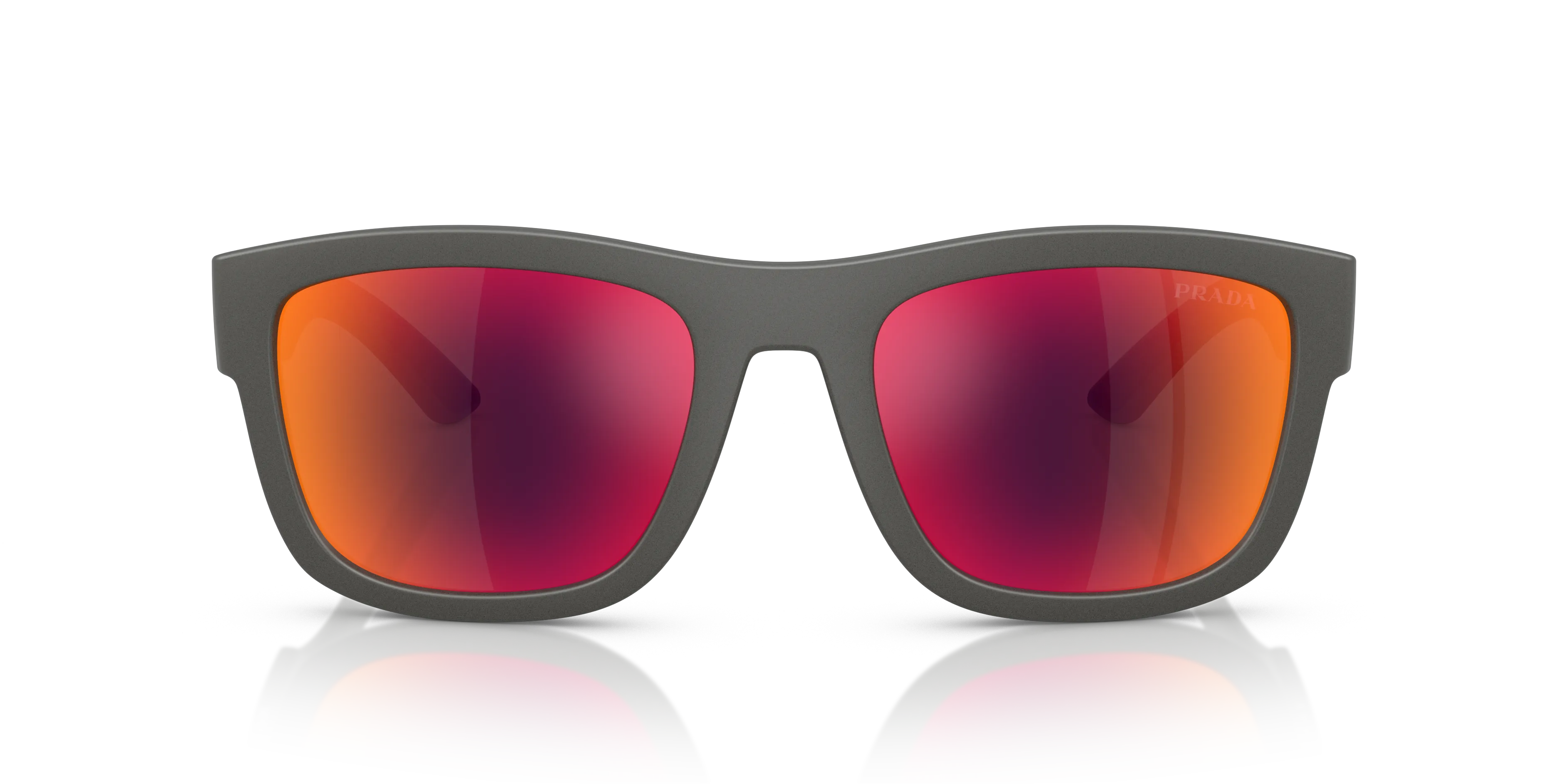 Prada Linea Rossa PS 01ZS 16X02U Occhiali da sole Nylon Argento Marrone Pillow Specchiate - immagine 3