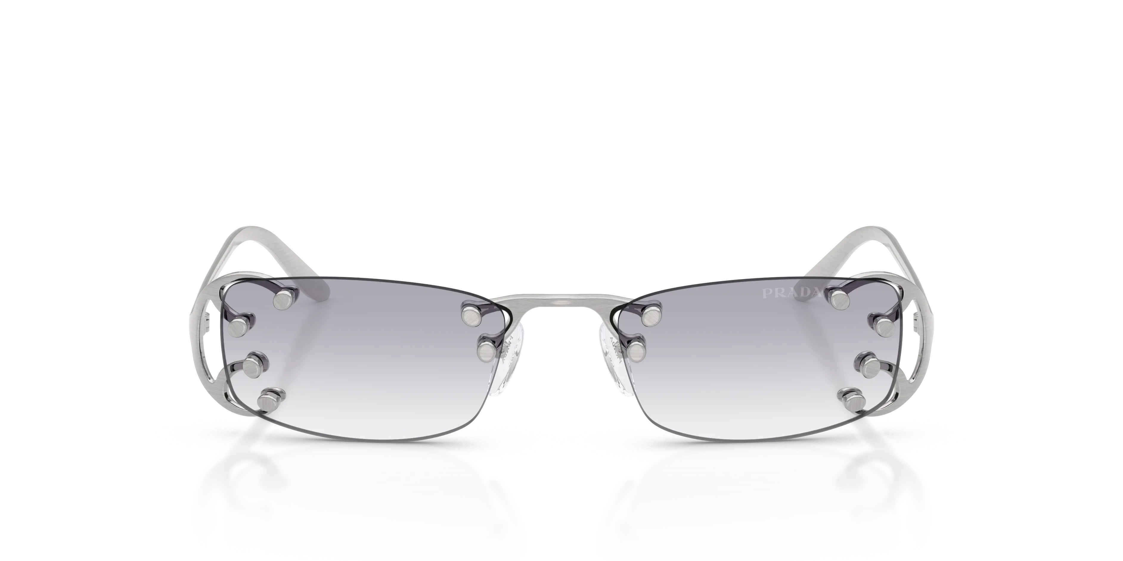 Prada PR C57S 28H40V Occhiali da sole Metallo Argento Grigio Squadrata Normale Sfumato - immagine 3