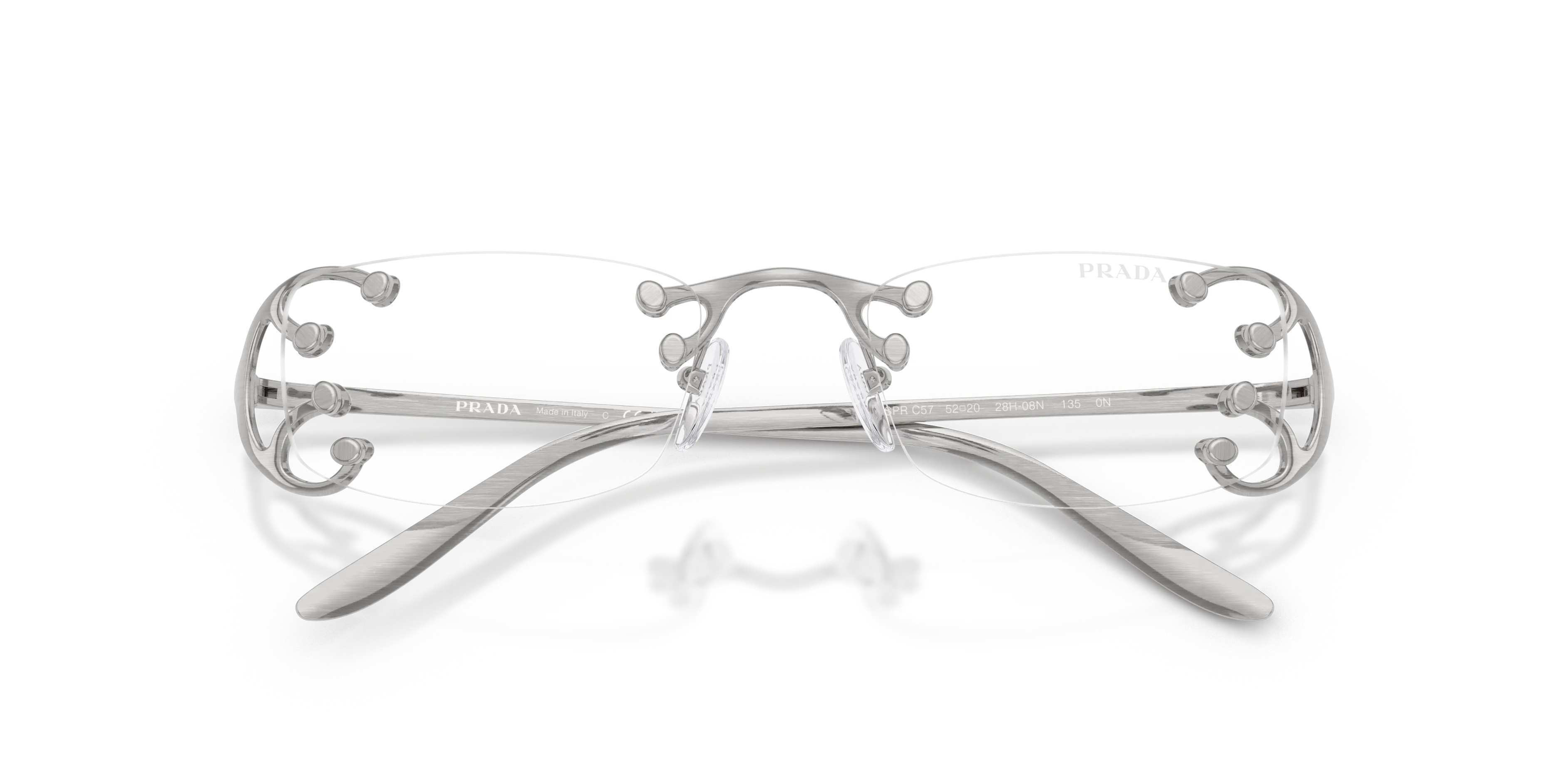 Prada PR C57S 28H08N Occhiali da sole Metallo Argento Trasparente Squadrata Normale - immagine 2