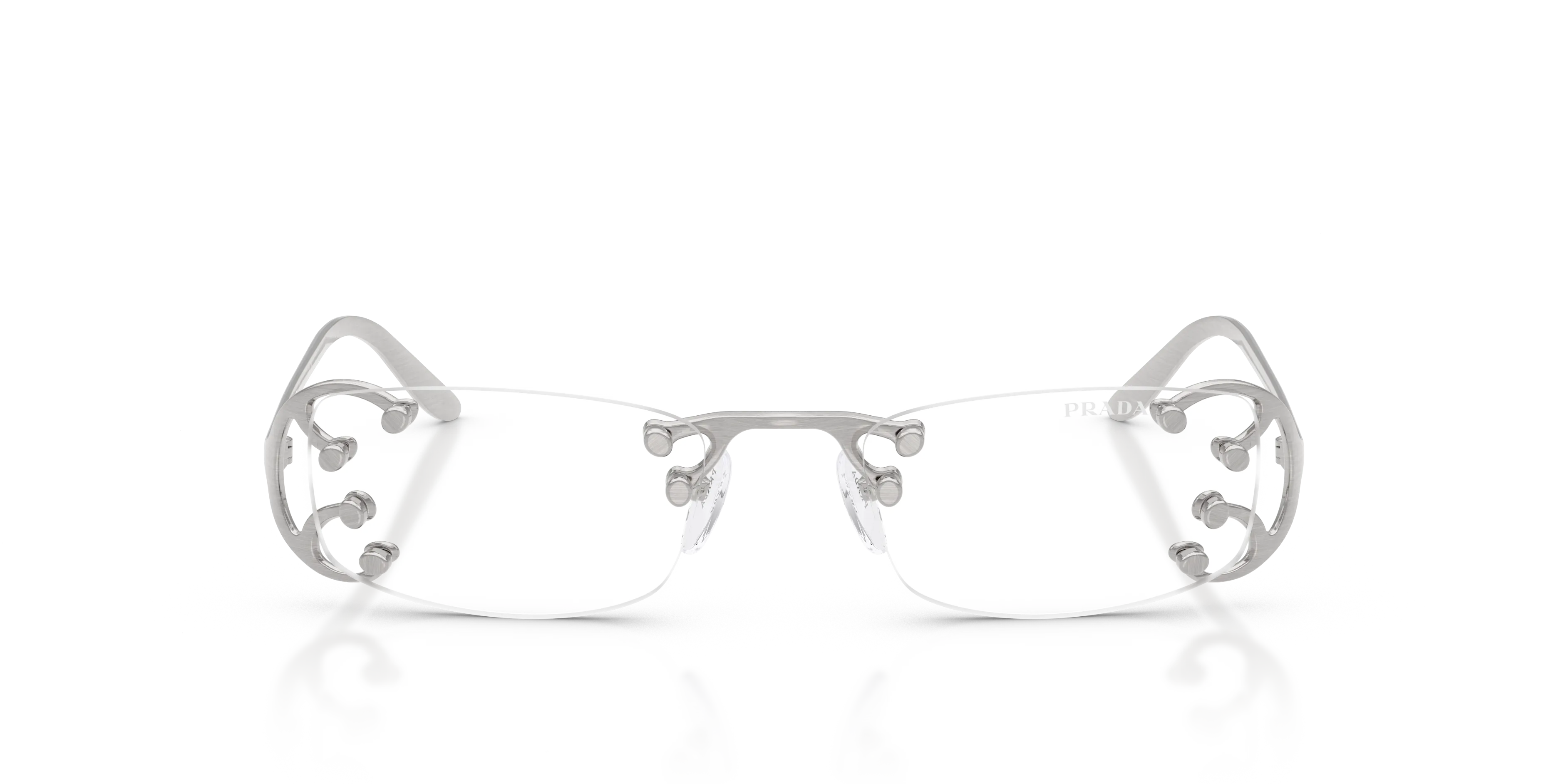 Prada PR C57S 28H08N Occhiali da sole Metallo Argento Trasparente Squadrata Normale - immagine 3