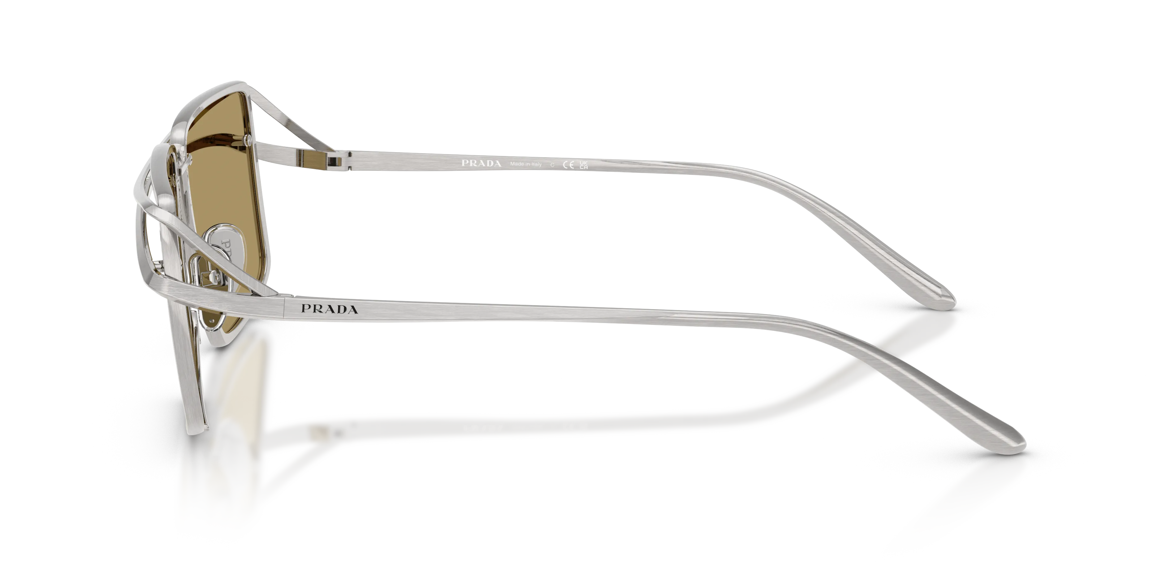 Prada PR C55S 28C70G Occhiali da sole Metallo Argento Verde Geometrica Normale - immagine 4
