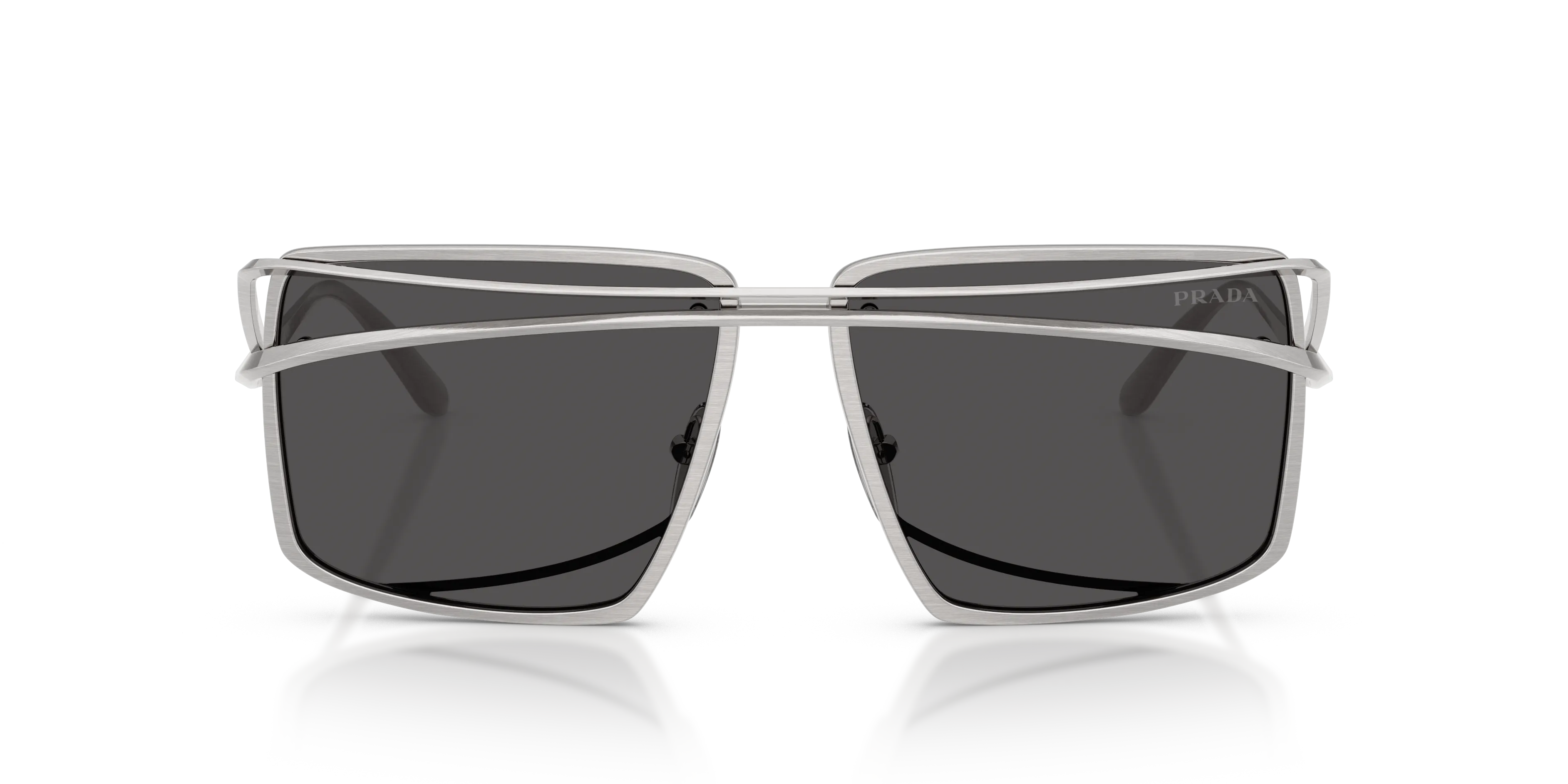 Prada PR C55S 28C08Z Occhiali da sole Metallo Argento Grigio Geometrica Normale - immagine 3