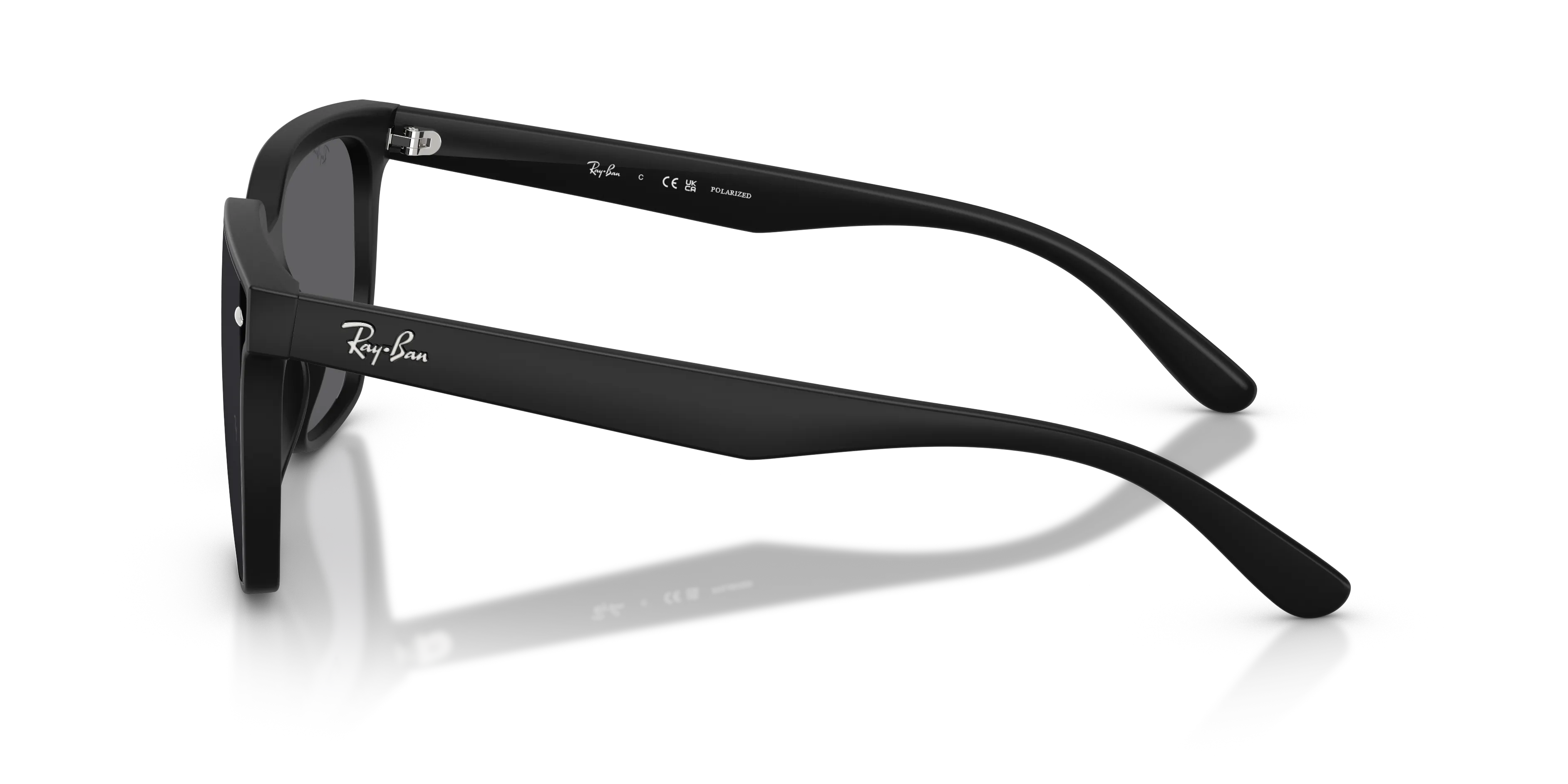 Ray - Ban RB4466D 601S81 Occhiali da sole Nylon Nero Grigio Squadrata Polarizzata - immagine 4