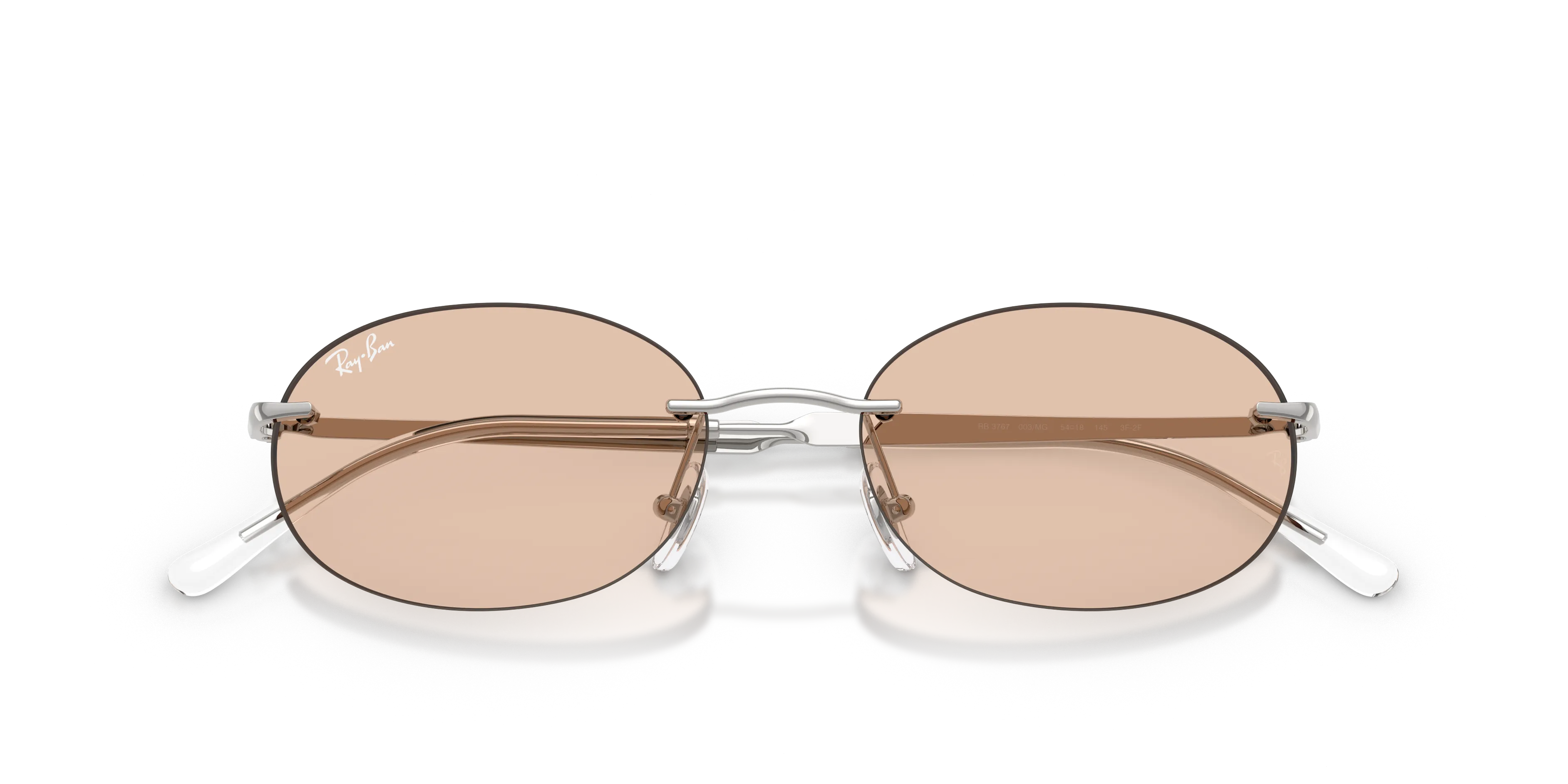 Ray - Ban RB3767 003/MG Occhiali da sole Metallo Argento Marrone Rotonda Fotocromatiche - immagine 2