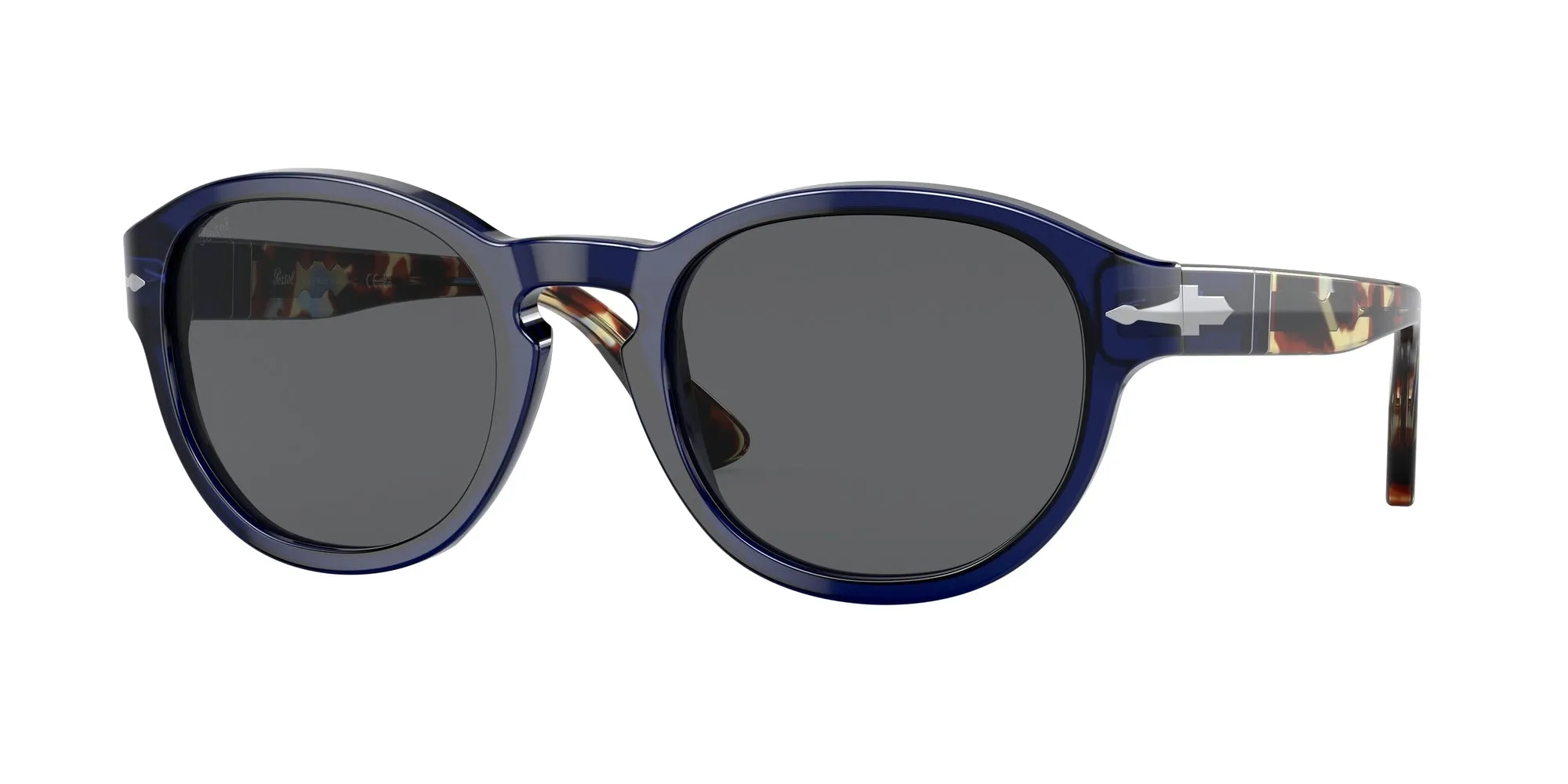 Persol PO3304S 1183B1 Occhiali da sole Acetato Blu Grigio Rotonda Normale - immagine 1