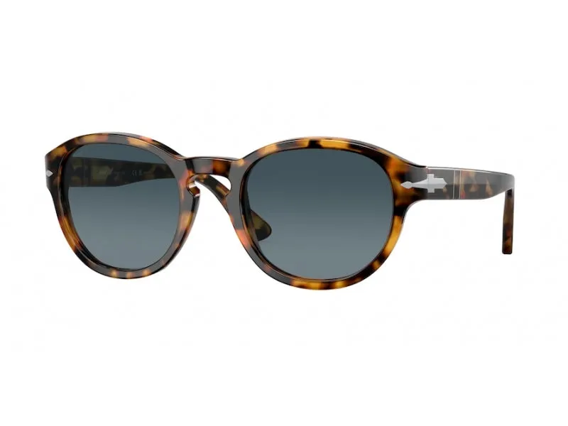 Persol PO3304S 1052S3 Occhiali da sole Acetato Tartaruga Blu Rotonda Polarizzata - immagine 1