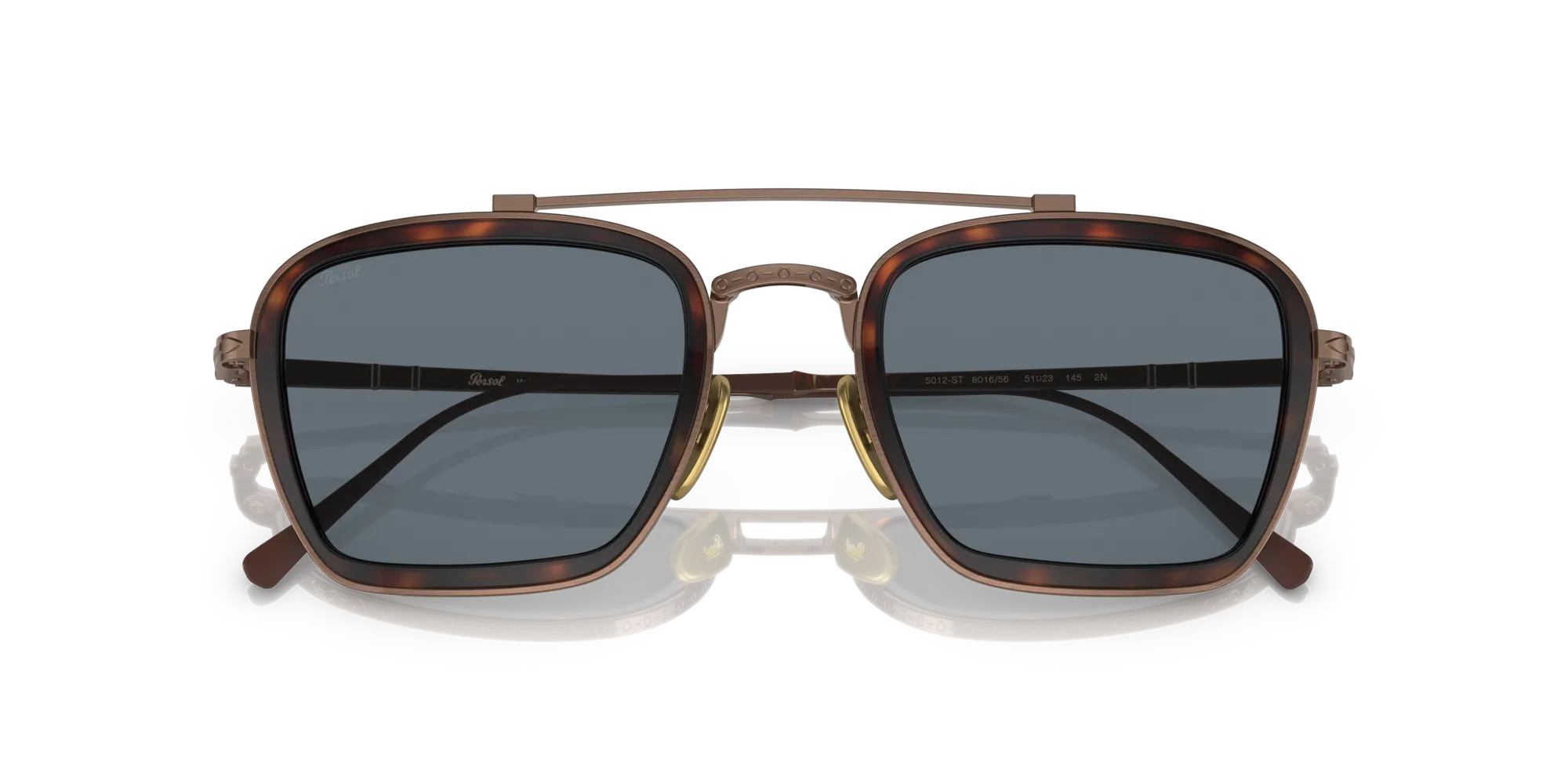 Persol PO5012ST 801656 Occhiali da sole Titanio Marrone Blu Pillow Normale - immagine 2