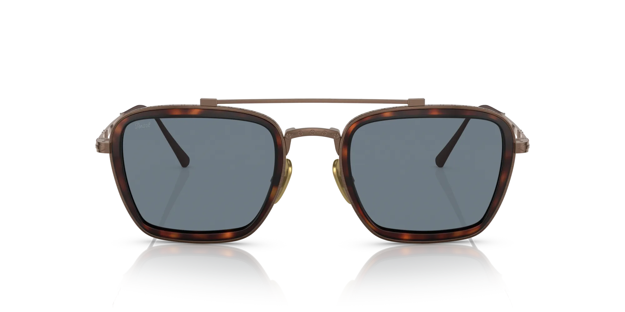 Persol PO5012ST 801656 Occhiali da sole Titanio Marrone Blu Pillow Normale - immagine 3