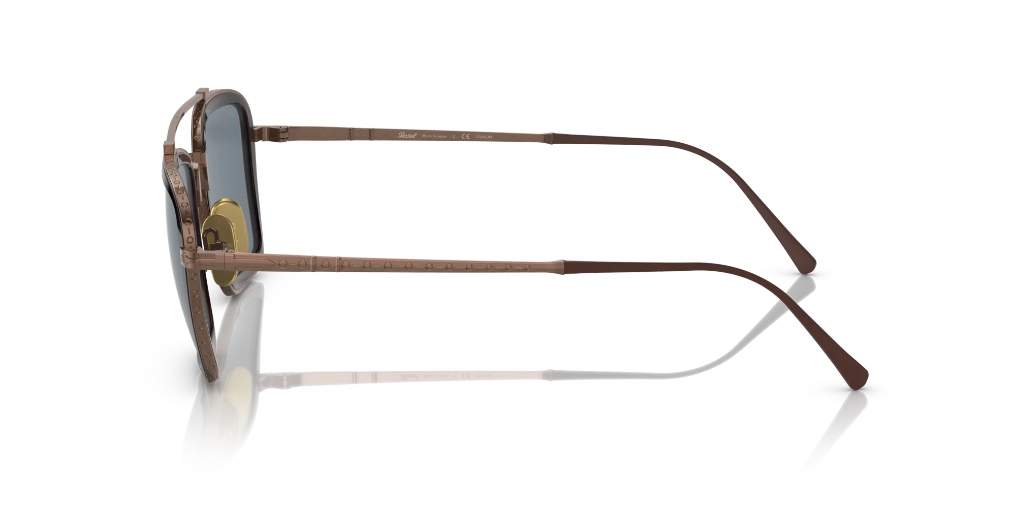 Persol PO5012ST 801656 Occhiali da sole Titanio Marrone Blu Squadrata Normale - immagine 4