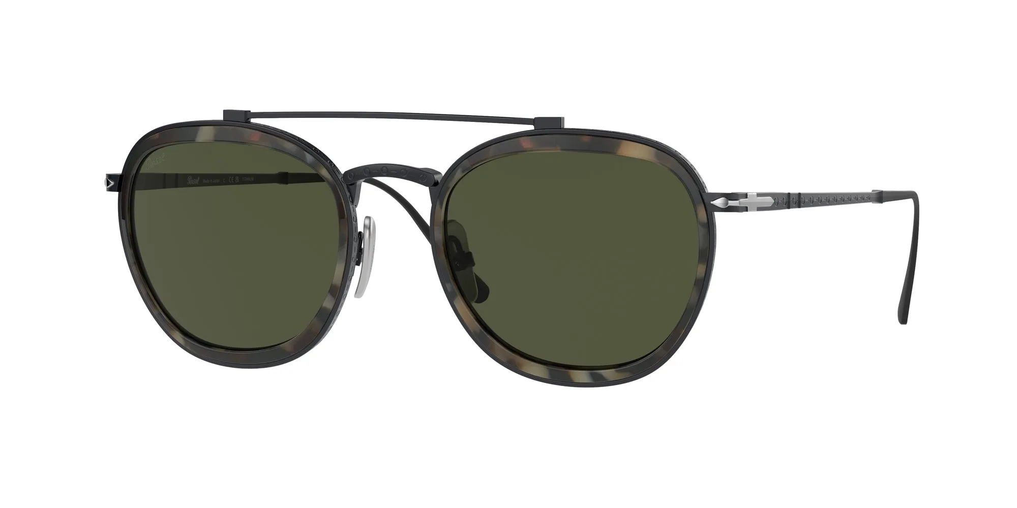 Persol PO5008ST 801531 Occhiali da sole Titanio Nero Verde Pantos Normale - immagine 1