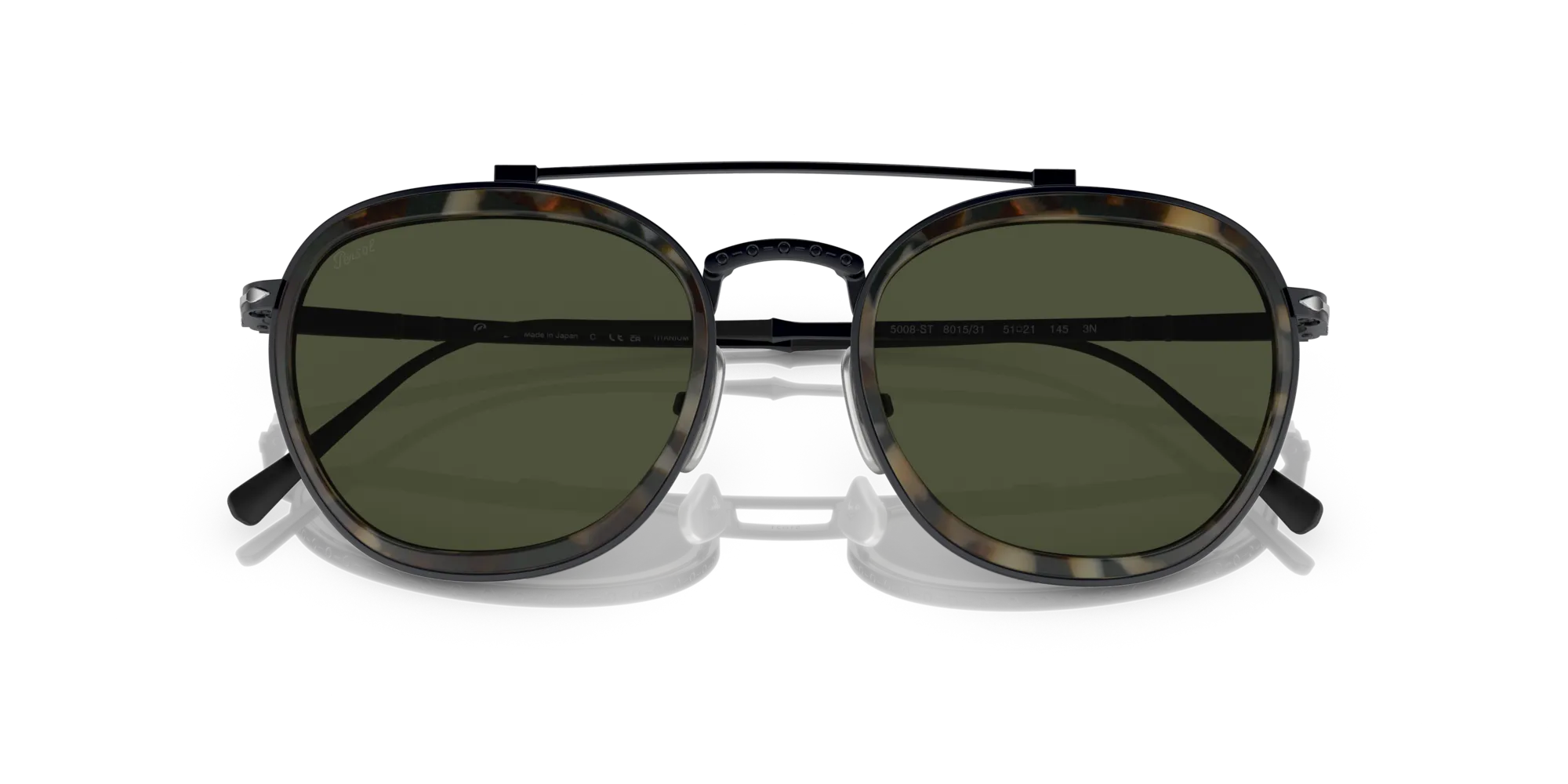 Persol PO5008ST 801531 Occhiali da sole Titanio Nero Verde Pantos Normale - immagine 2