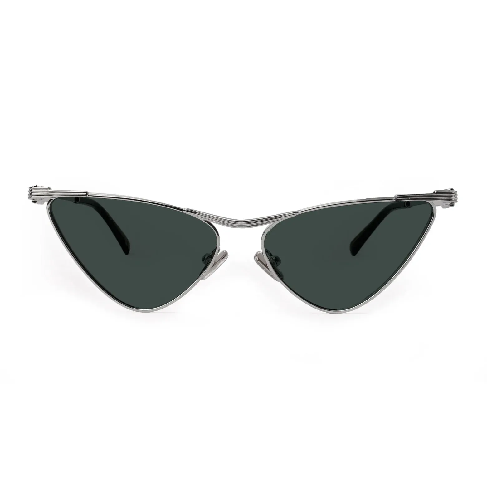 XLAB Shark Occhiali da sole Metallo Oro Marrone Cat Eye Polarizzata - immagine 2