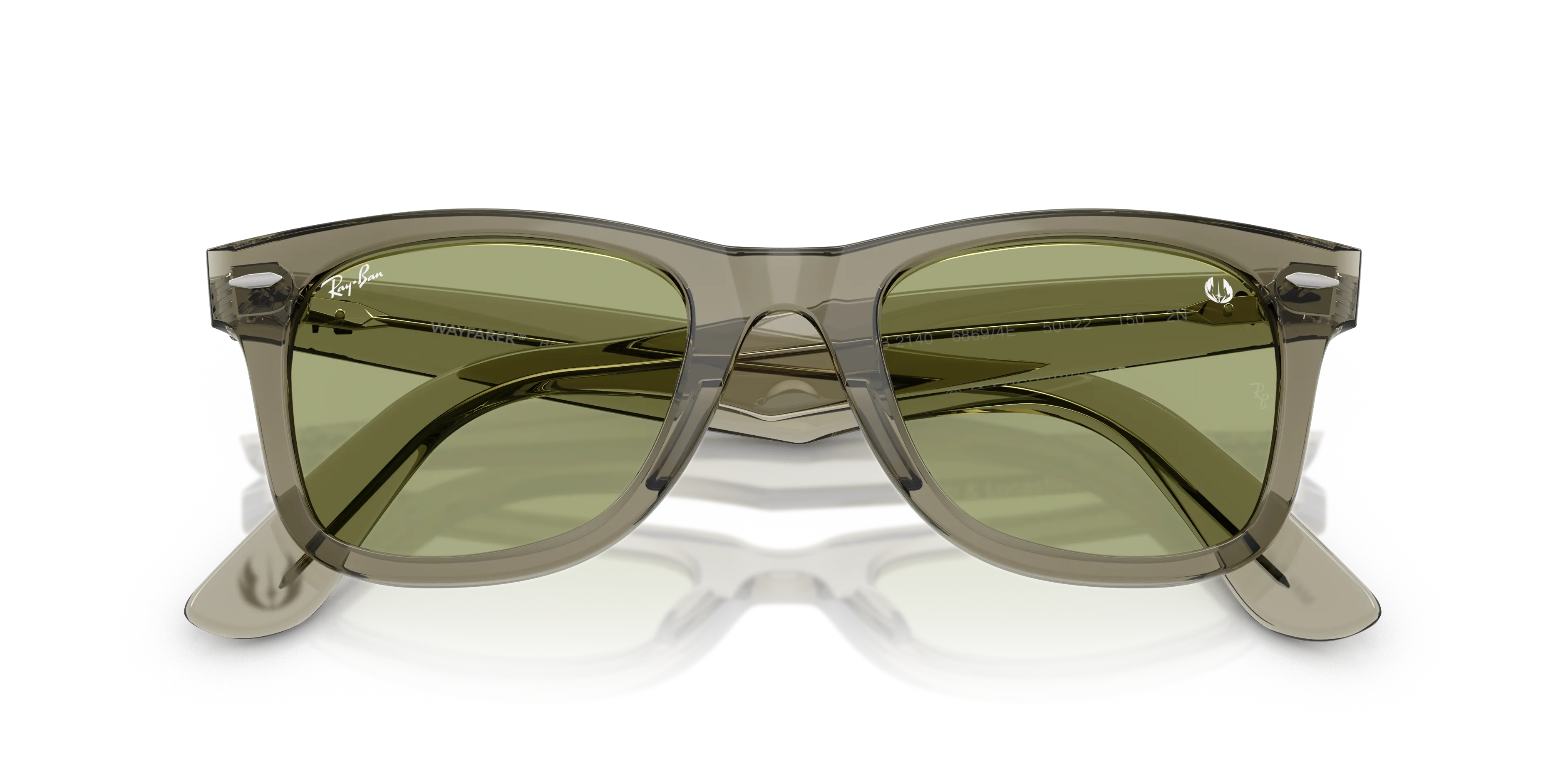 Ray - Ban RB2140 WAYFARER 68694E Occhiali da sole Acetato Verde Verde Squadrata Normale - immagine 2