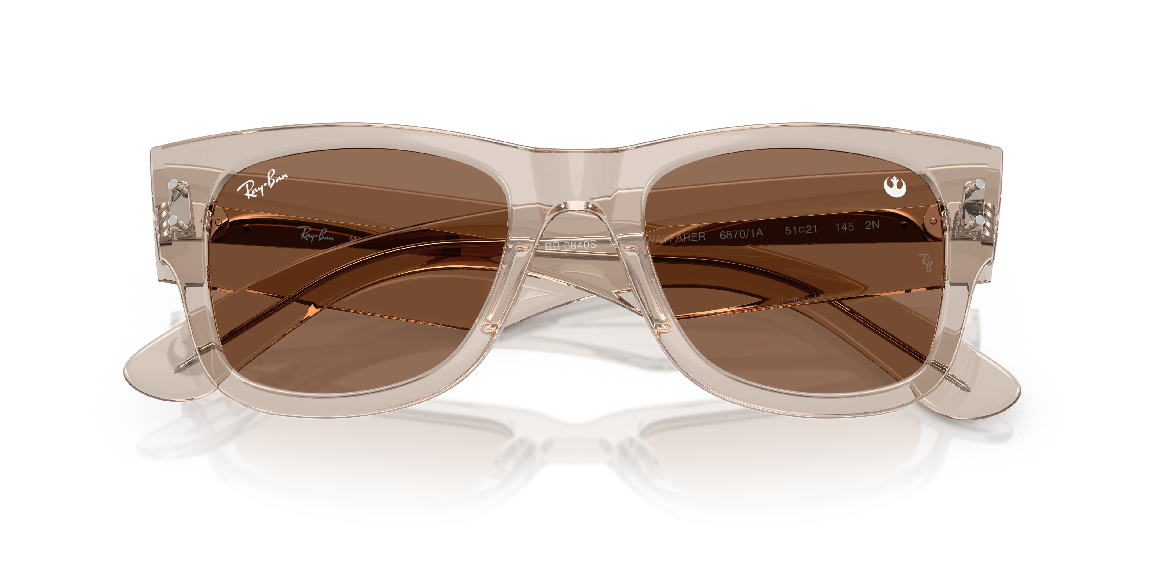 Ray - Ban RB0840S MEGA WAYFARER 68701A Occhiali da sole Acetato Marrone Marrone Squadrata Normale - immagine 2