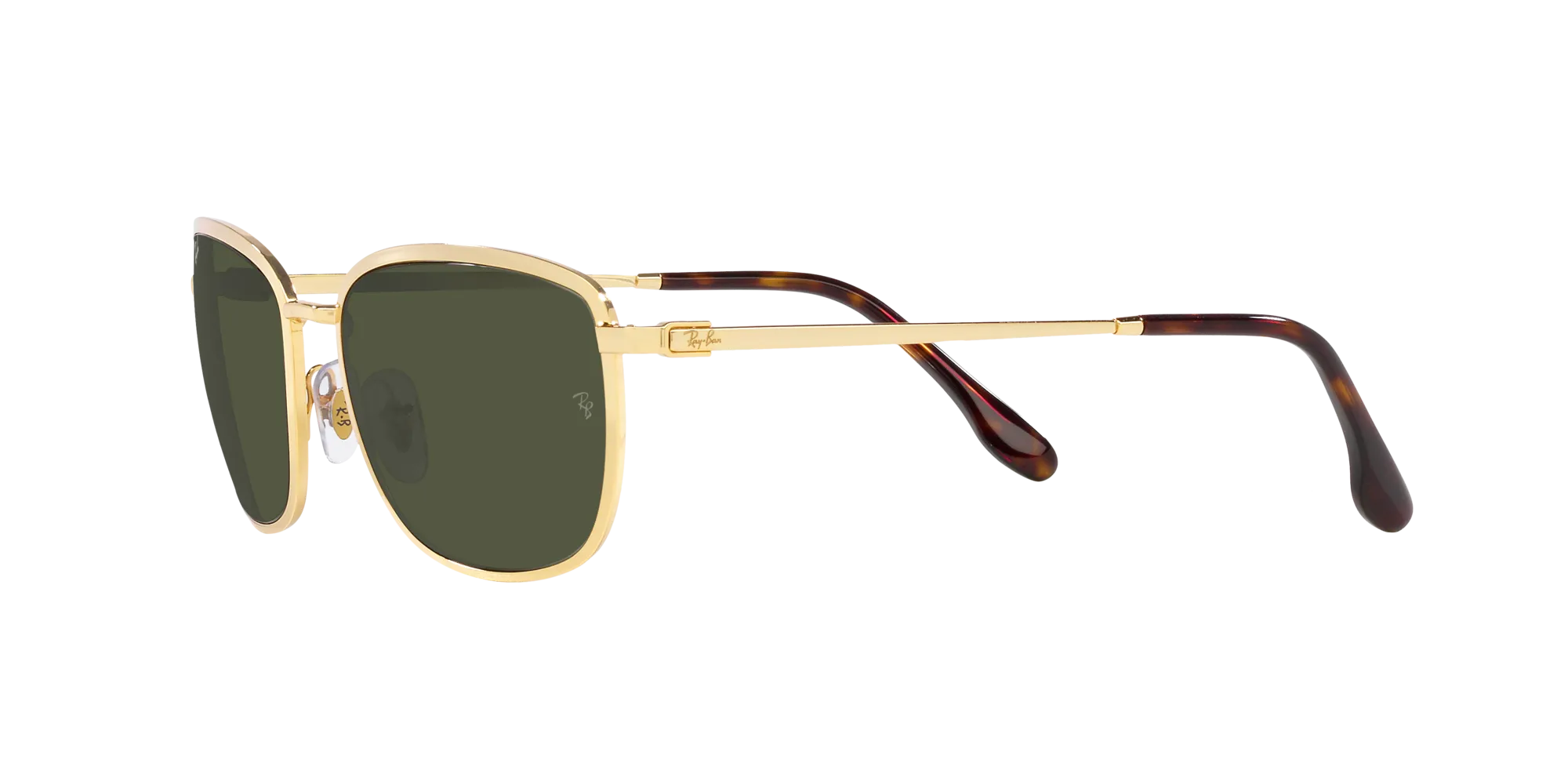 Ray - Ban RB3705 001/31 Occhiali da sole Metallo Oro Verde Squadrata Normale - immagine 4