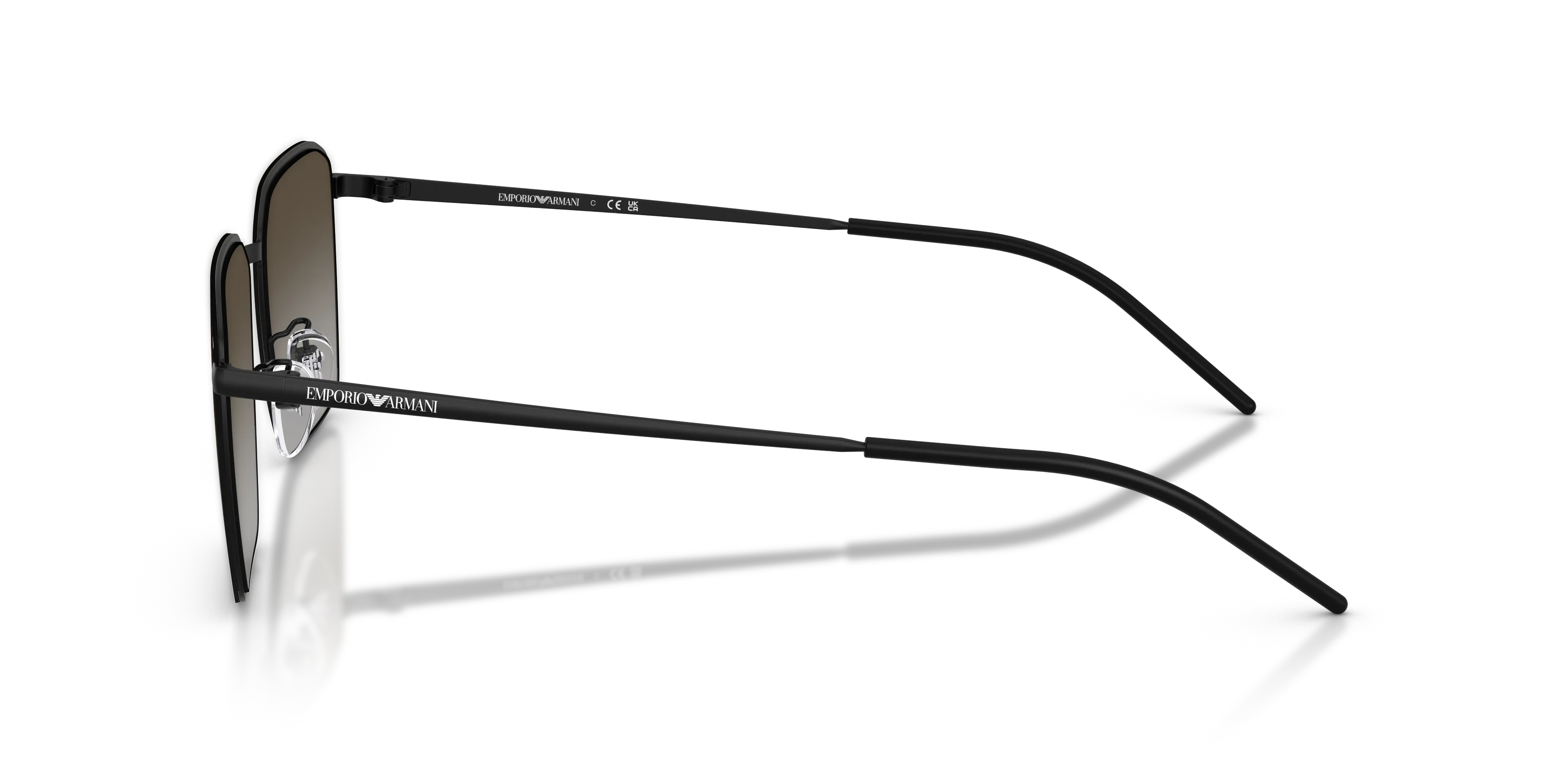 Emporio Armani EA2172D 300113 Occhiali da sole Metallo Nero Grigio Squadrata Normale Sfumato - immagine 4
