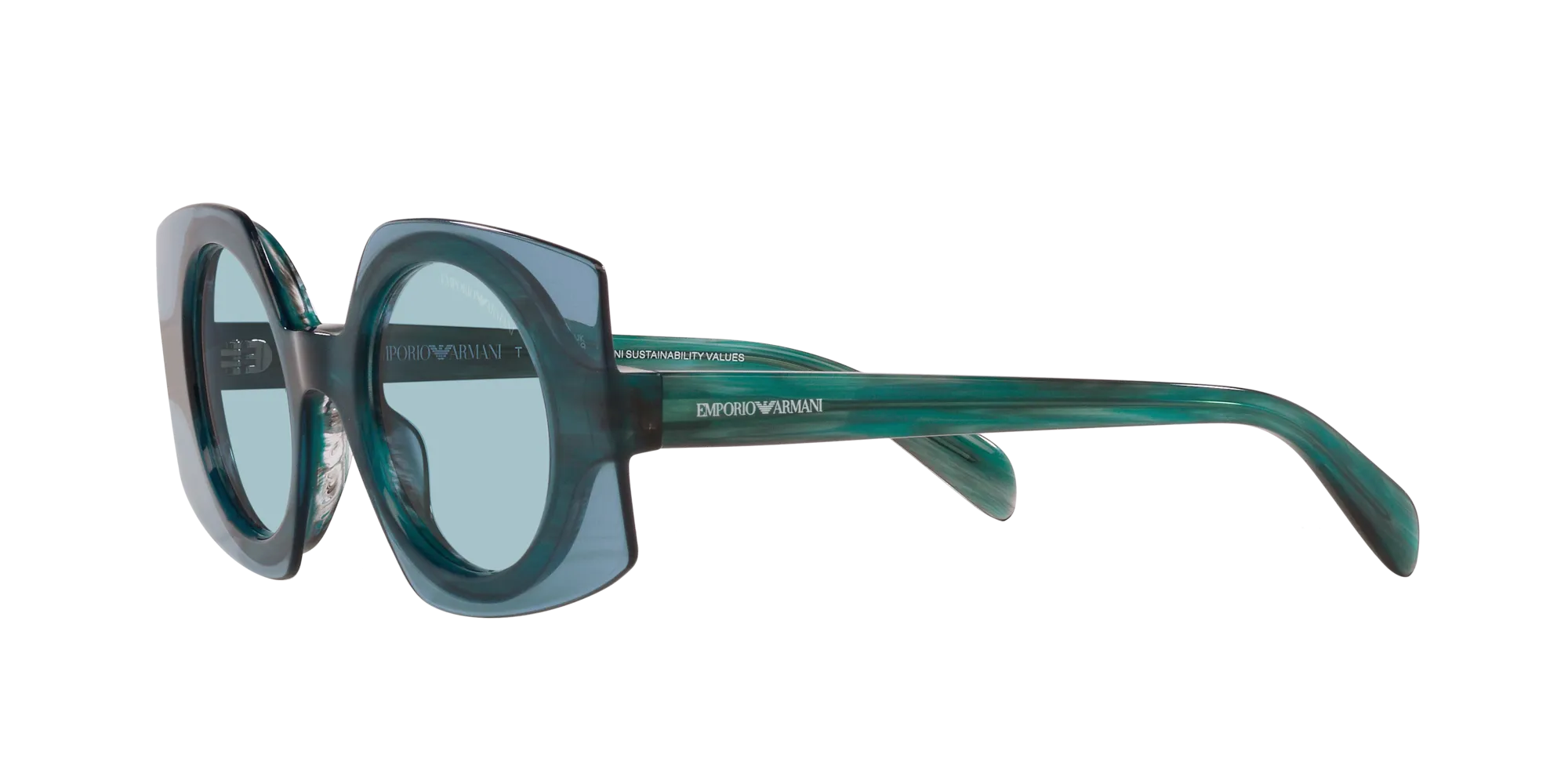 Emporio Armani EA4207 603180 Occhiali da sole Acetato Blu Blu Squadrata Normale - immagine 4
