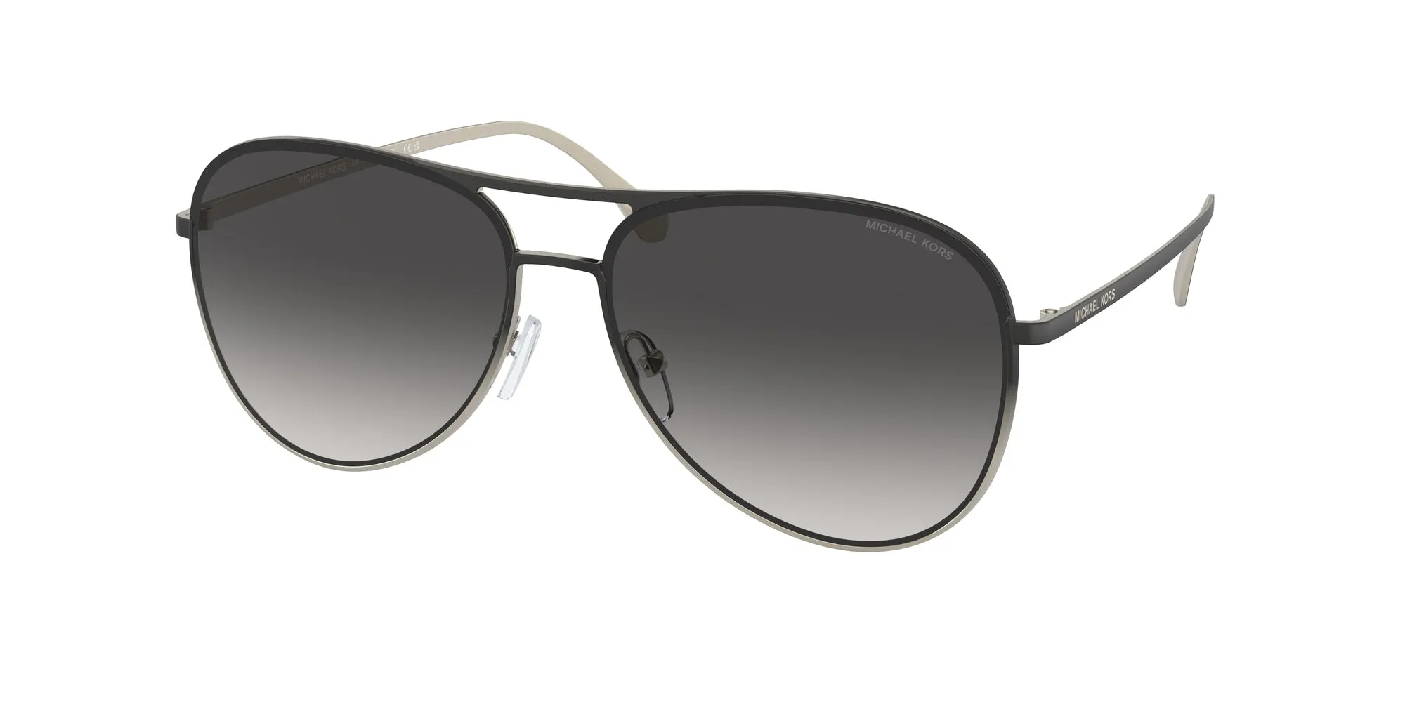 Michael Kors MK1089 KONA 100186 Occhiali da sole Metallo Nero Grigio Pilot Normale Sfumato - immagine 1