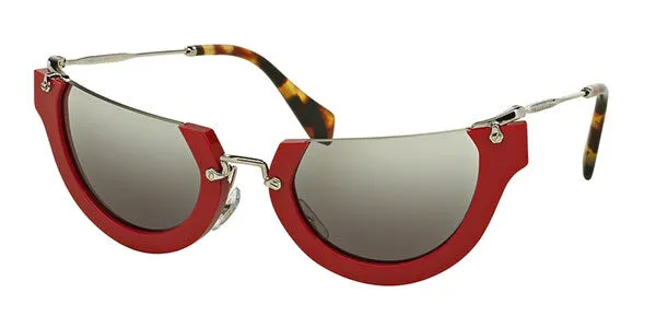 Miu Miu MU 11QS RASOIR UA44N2 Occhiali da sole Acetato Rosso Grigio Geometrica Normale Sfumato - immagine 1