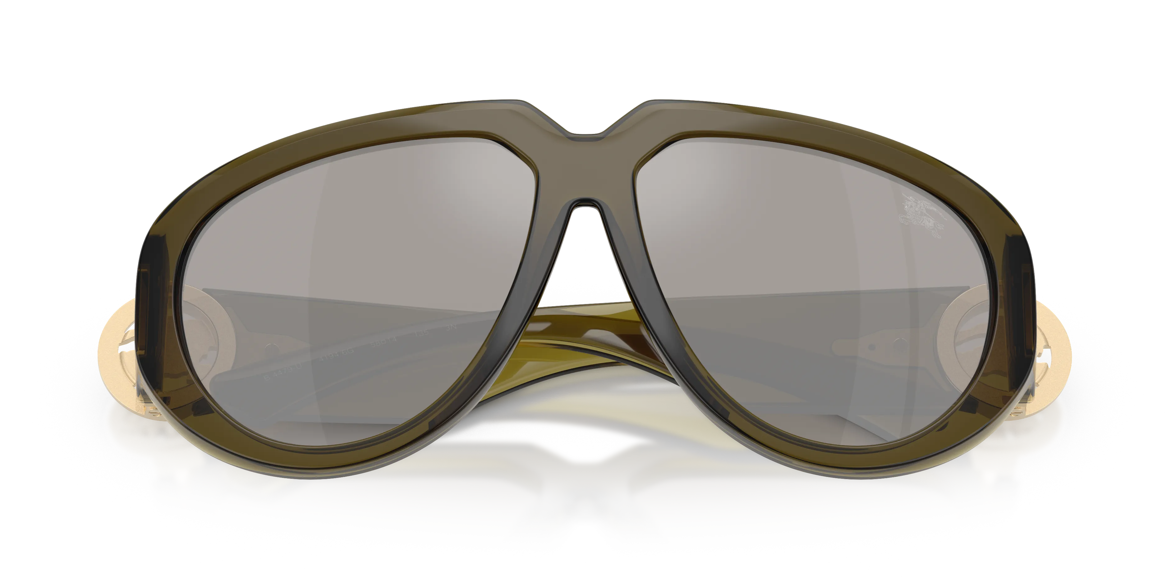 Burberry BE4479U 41946G Occhiali da sole Iniettato Verde Grigio Pilot Specchiate - immagine 2