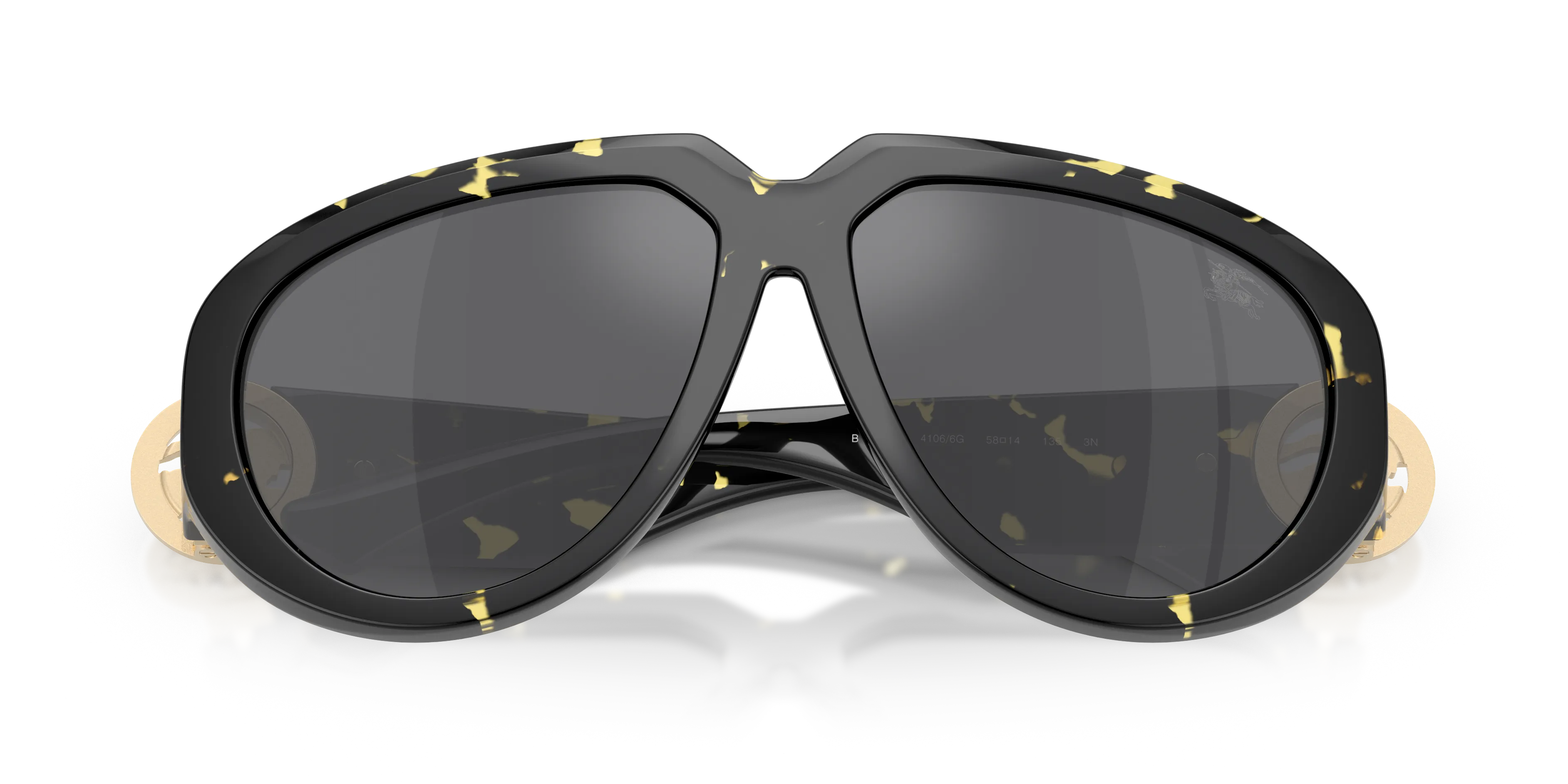 Burberry BE4479U 41066G Occhiali da sole Iniettato Tartaruga Grigio Pilot Specchiate - immagine 2