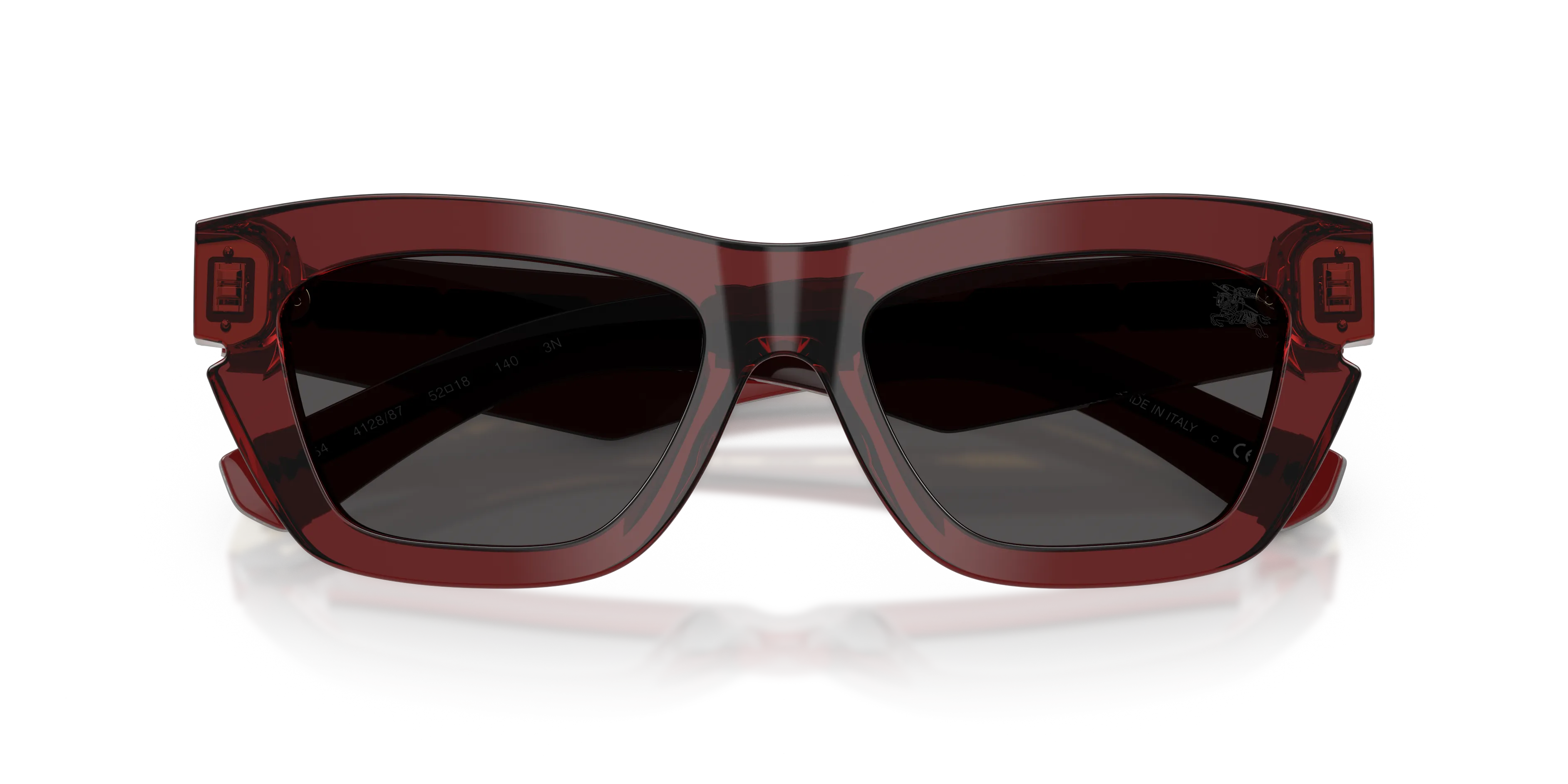 Burberry BE4454 412887 Occhiali da sole Acetato Rosso Grigio Cat Eye Normale - immagine 2