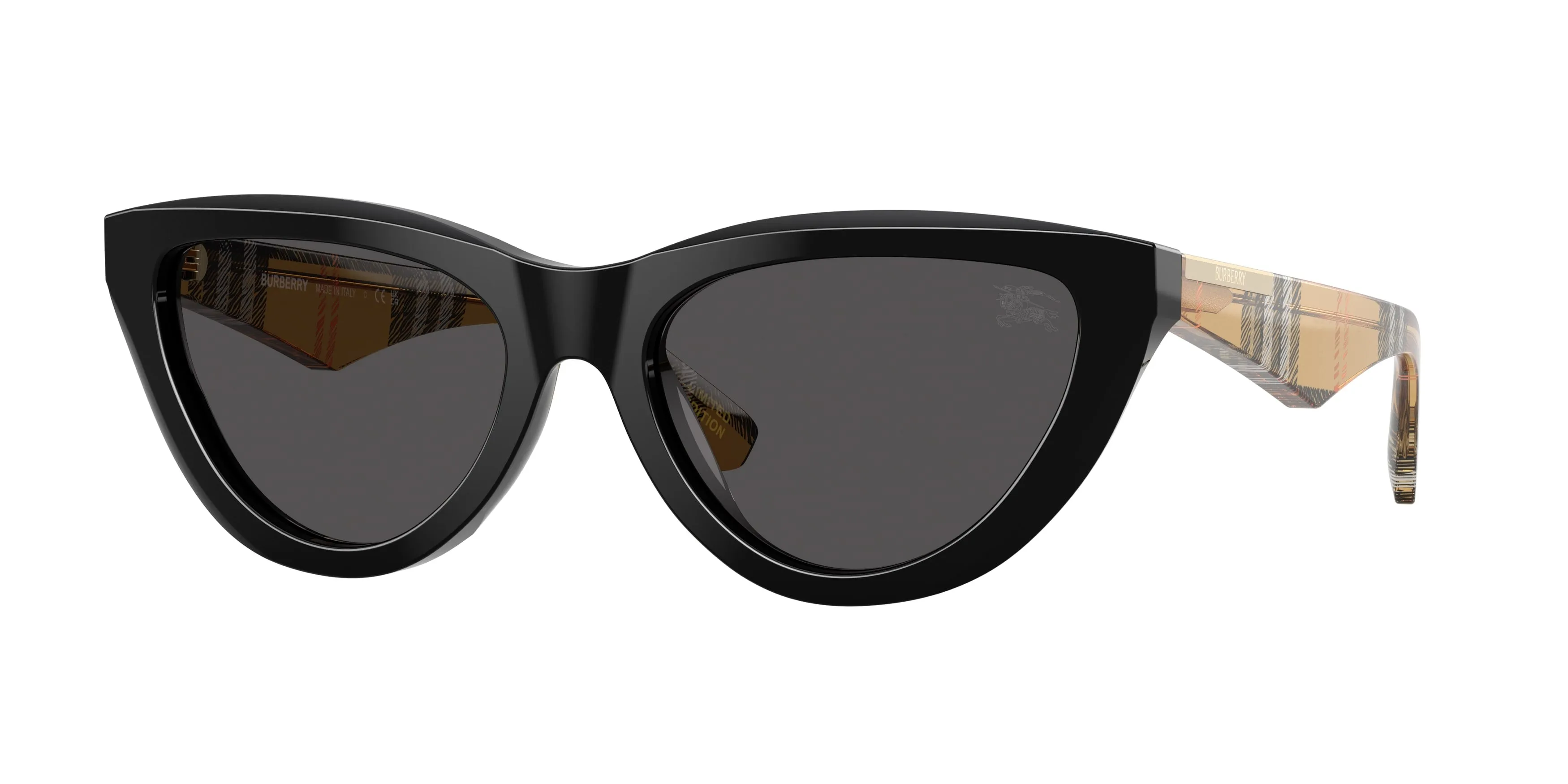 Burberry BE4436U 418887 Occhiali da sole Acetato Nero Grigio Cat Eye Normale - immagine 1