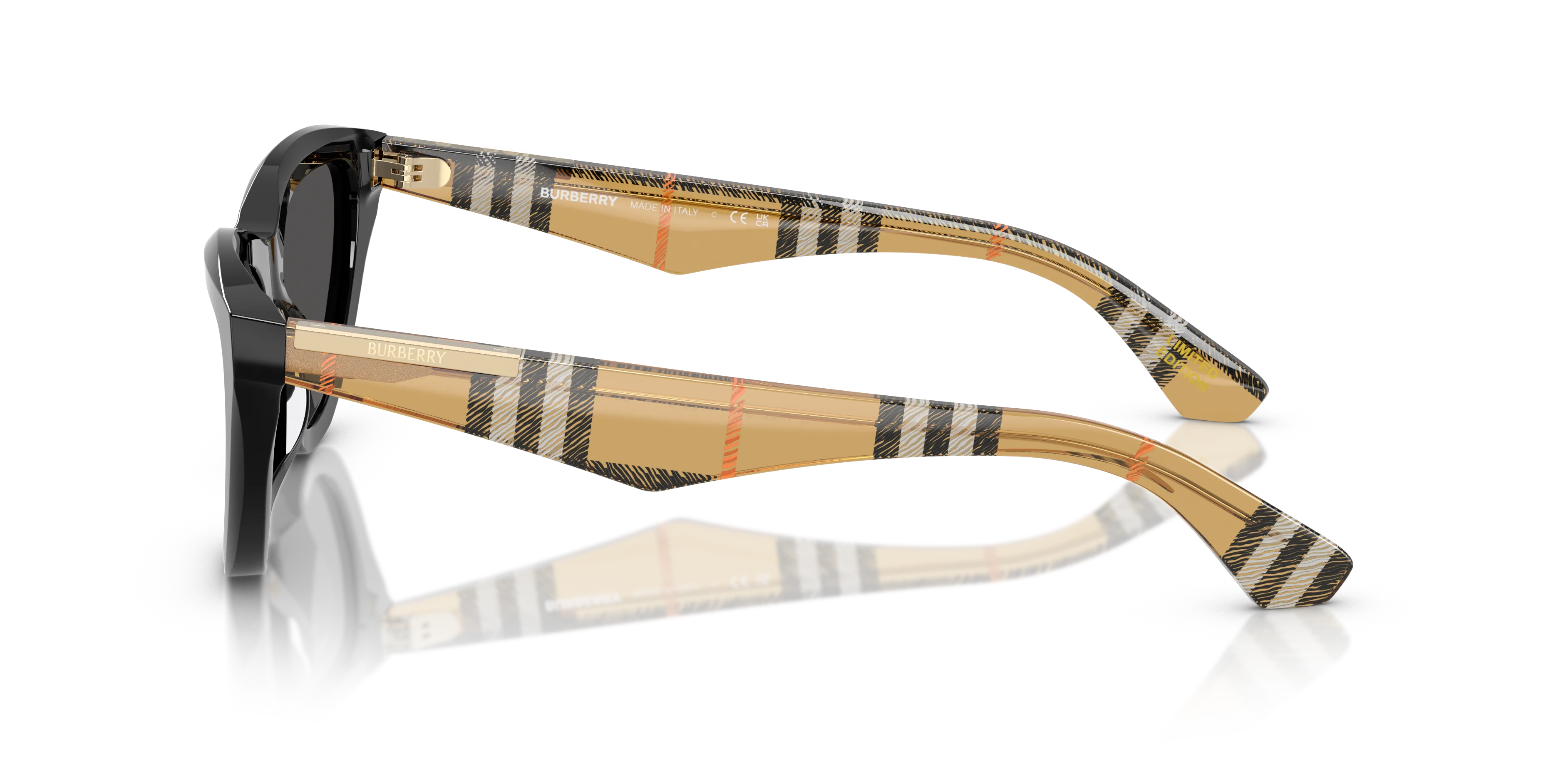 Burberry BE4436U 418887 Occhiali da sole Acetato Nero Grigio Cat Eye Normale - immagine 4