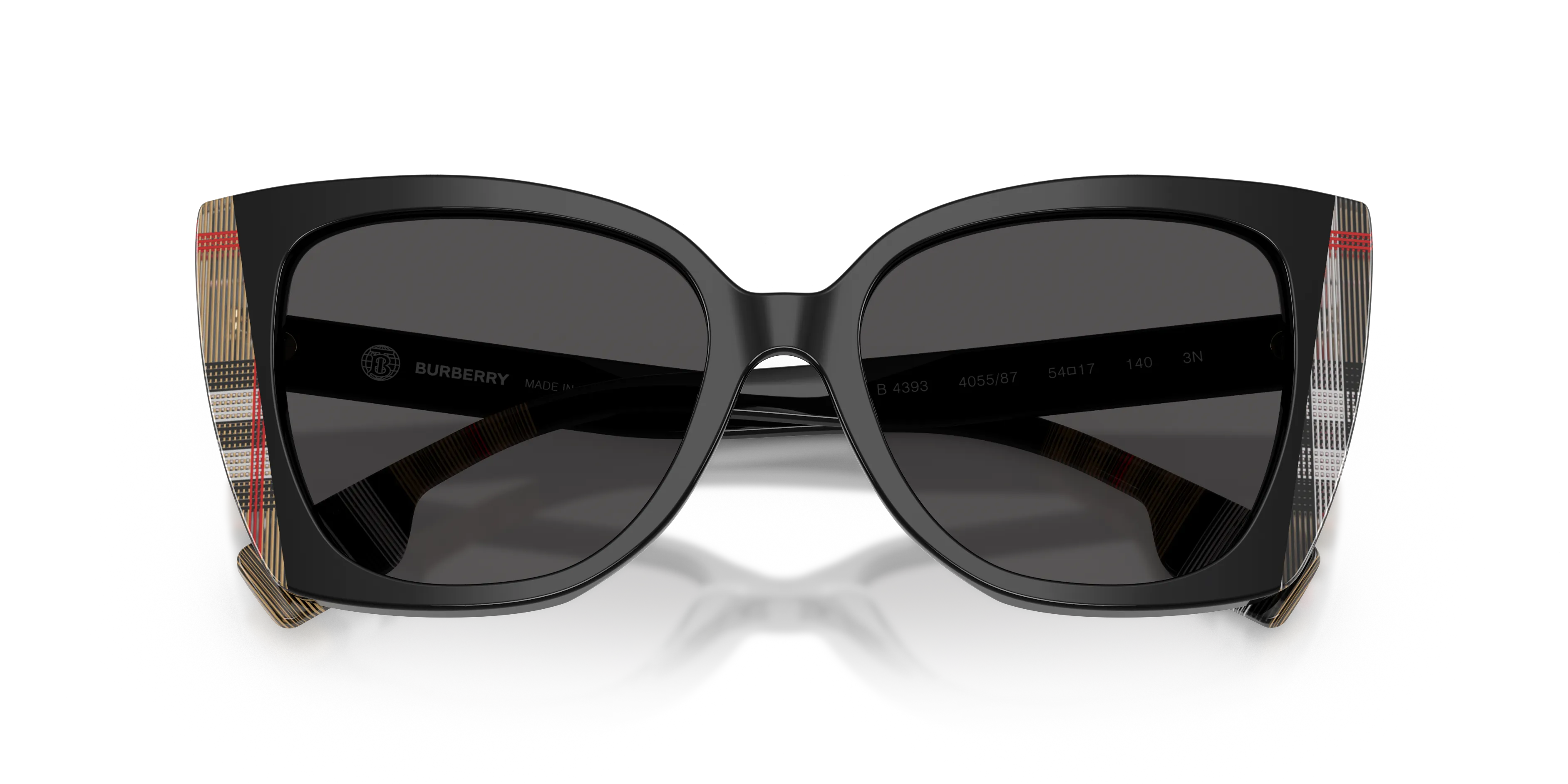 Burberry BE4393 MERYL 405587 Occhiali da sole Acetato Nero Grigio Cat Eye Normale - immagine 2