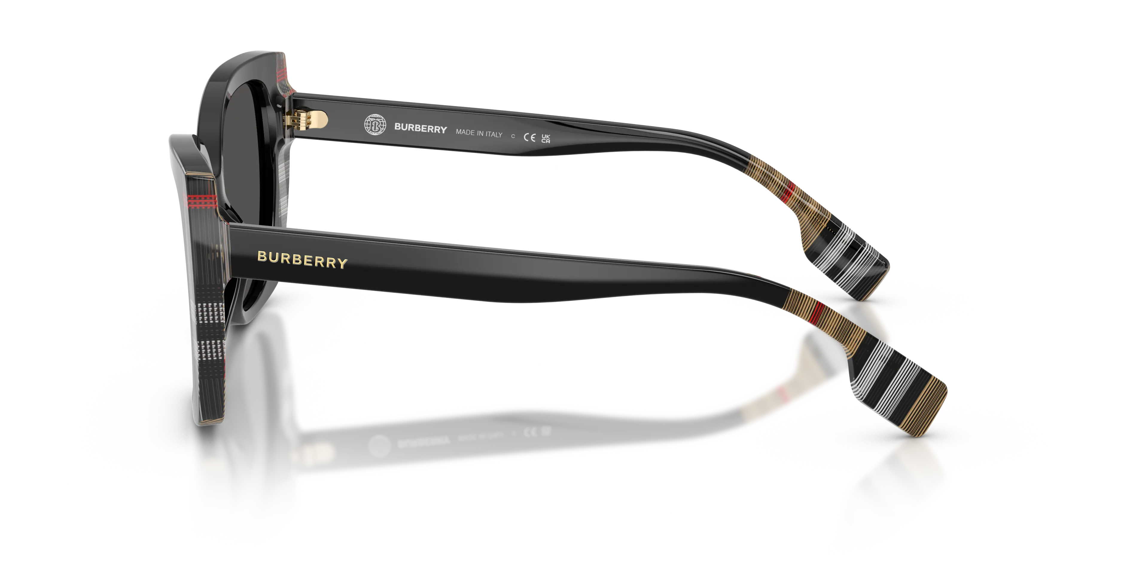 Burberry BE4393 MERYL 405587 Occhiali da sole Acetato Nero Grigio Cat Eye Normale - immagine 4