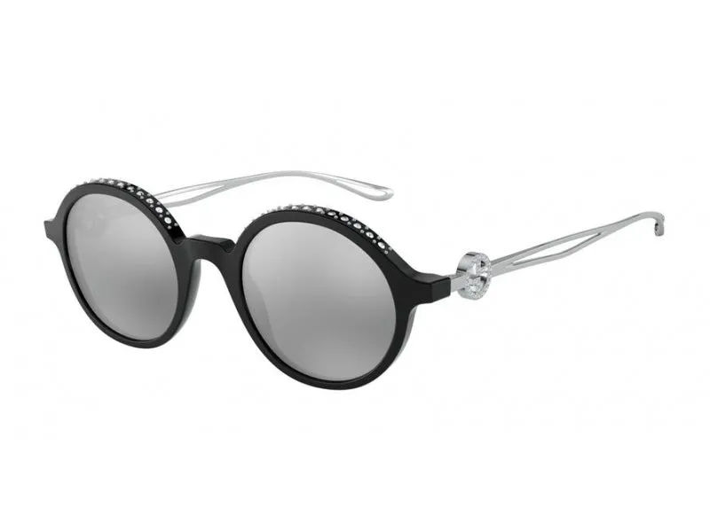 Giorgio Armani AR8127B 50016G Occhiali da sole Acetato Nero Grigio Rotonda Specchiate - immagine 1