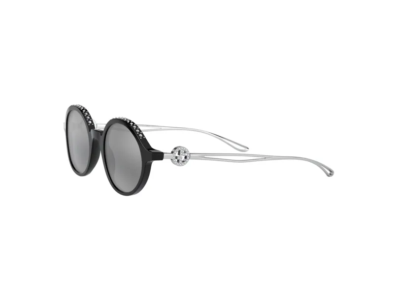Giorgio Armani AR8127B 50016G Occhiali da sole Acetato Nero Grigio Rotonda Specchiate - immagine 3