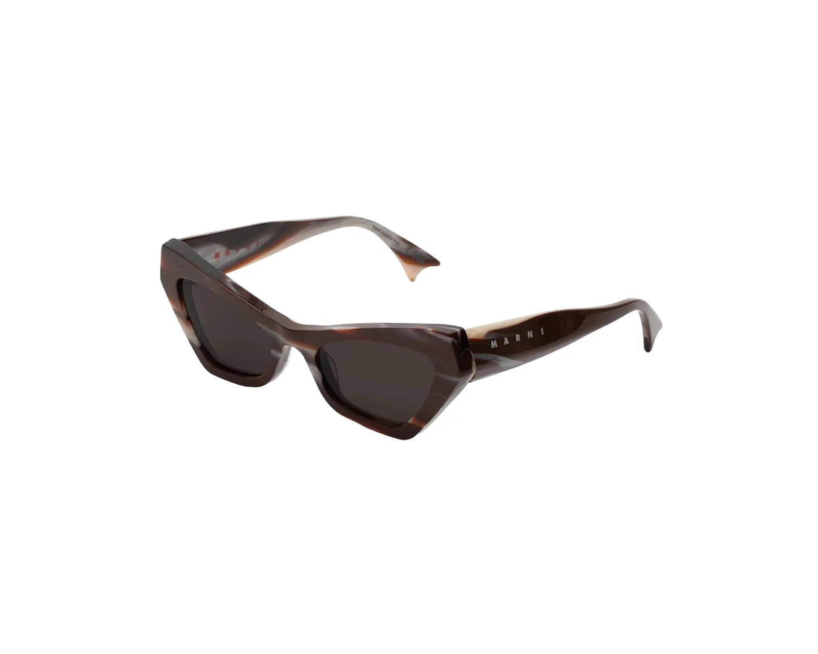 Marni TG2 Zelaryth Chocolate Horn Occhiali da sole Acetato Marrone Marrone Geometrica - immagine 1