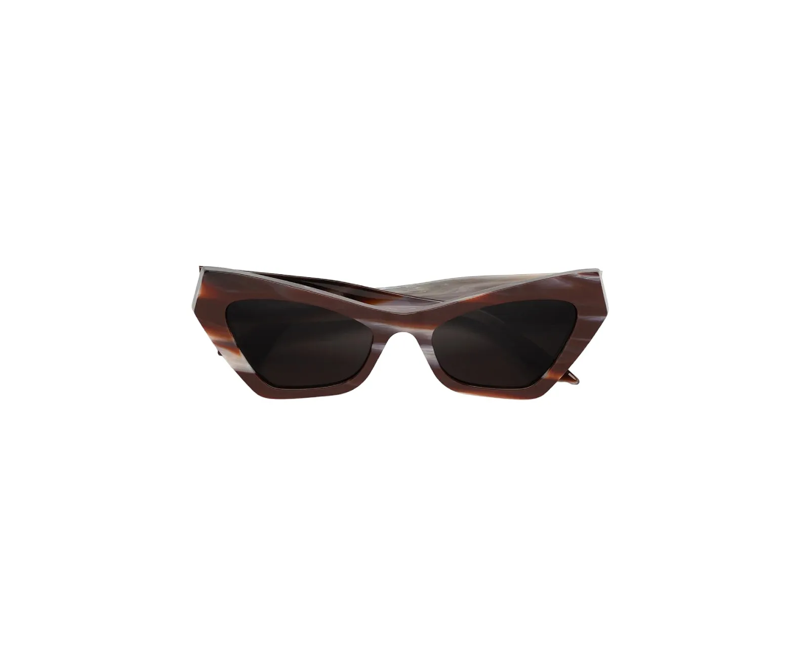 Marni TG2 Zelaryth Chocolate Horn Occhiali da sole Acetato Marrone Marrone Geometrica - immagine 2
