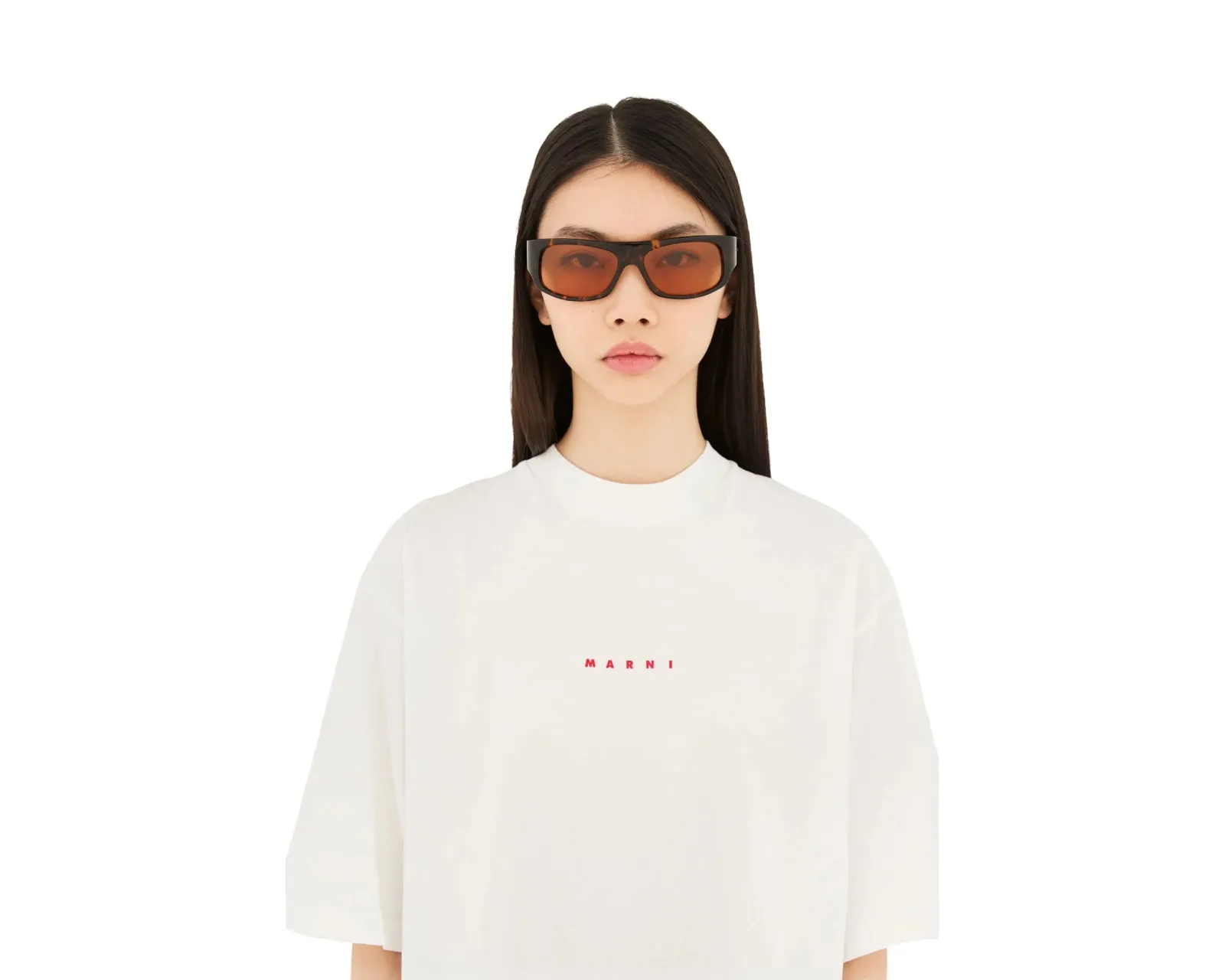 Marni D28 Uailus Burnt Havana Occhiali da sole Acetato Havana Marrone Avvolgente - immagine 4