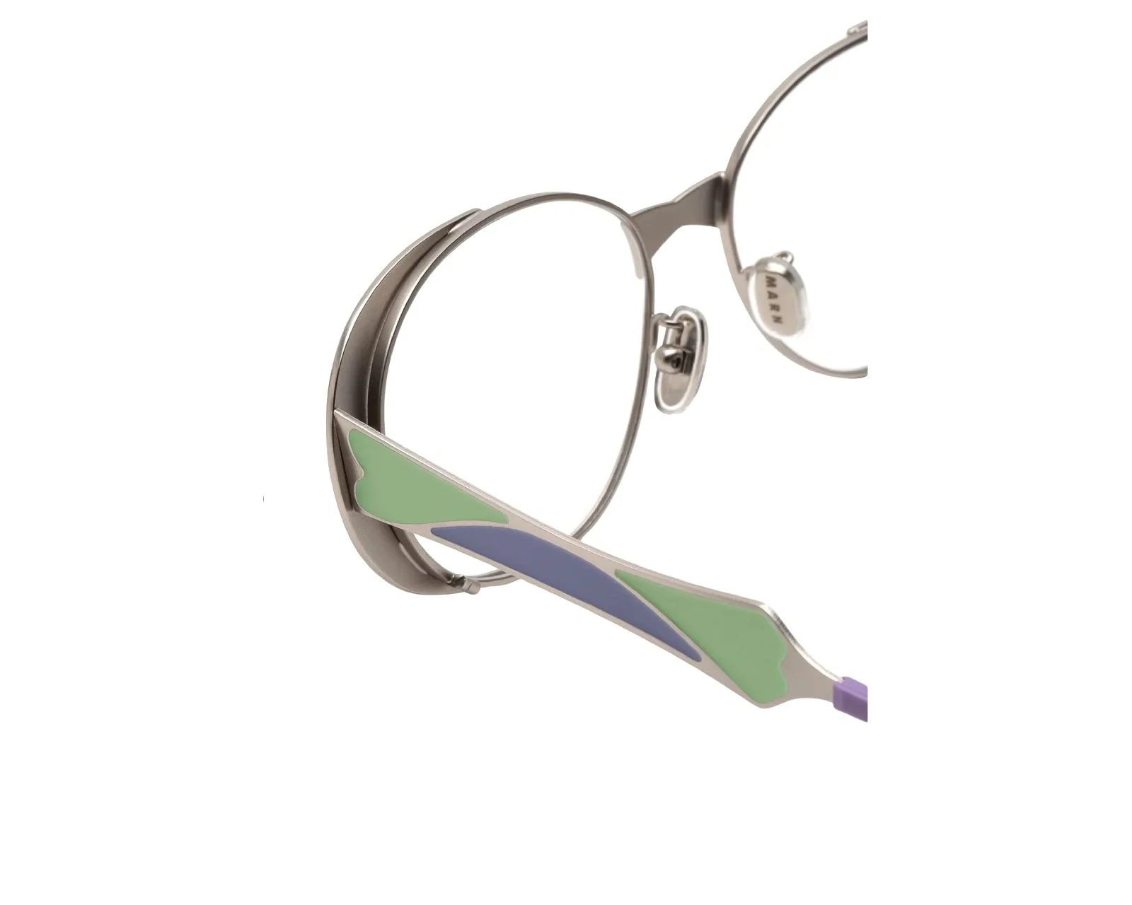 Marni Q4M Tarassqa Violet Montature da vista Metallo Viola Rotonda - immagine 3