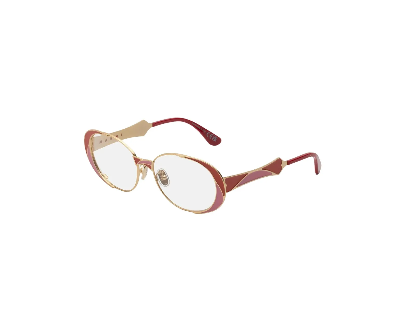 Marni VCG Tarassqa Red Montature da vista Metallo Rosso Rotonda - immagine 1